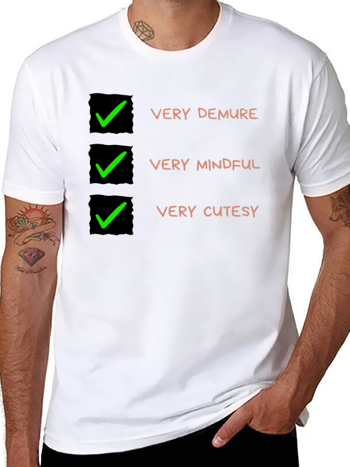 Very Demure Mindful Cutesy Black T-Shirt