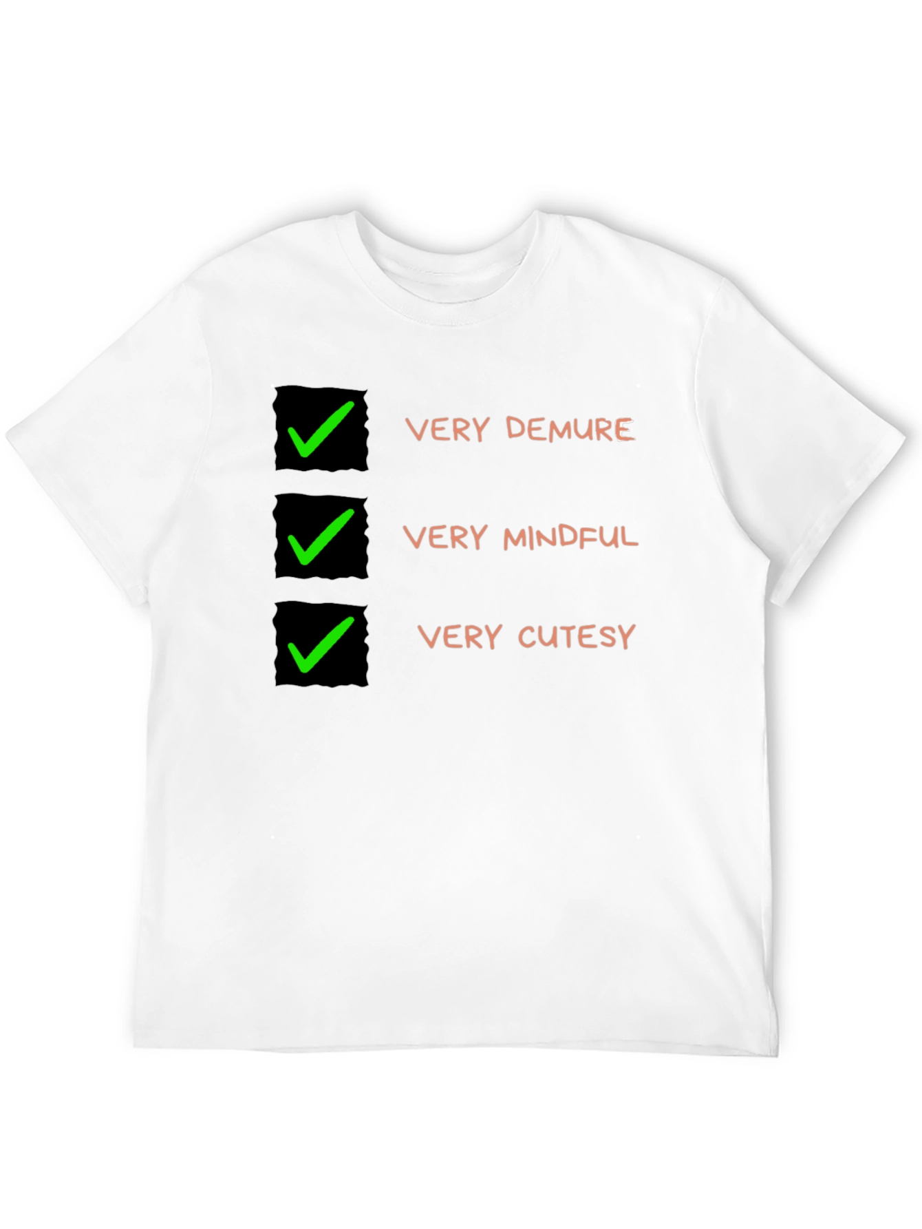 Very Demure Mindful Cutesy Black T-Shirt
