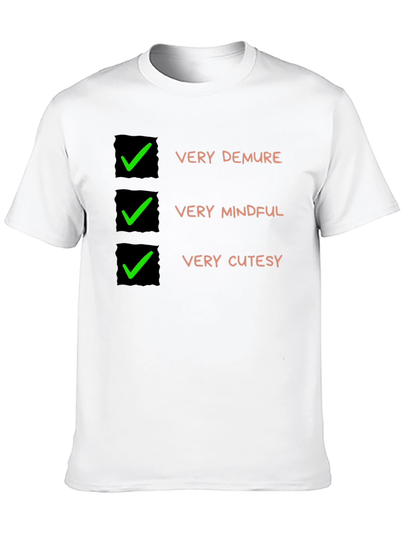 Very Demure Mindful Cutesy Black T-Shirt