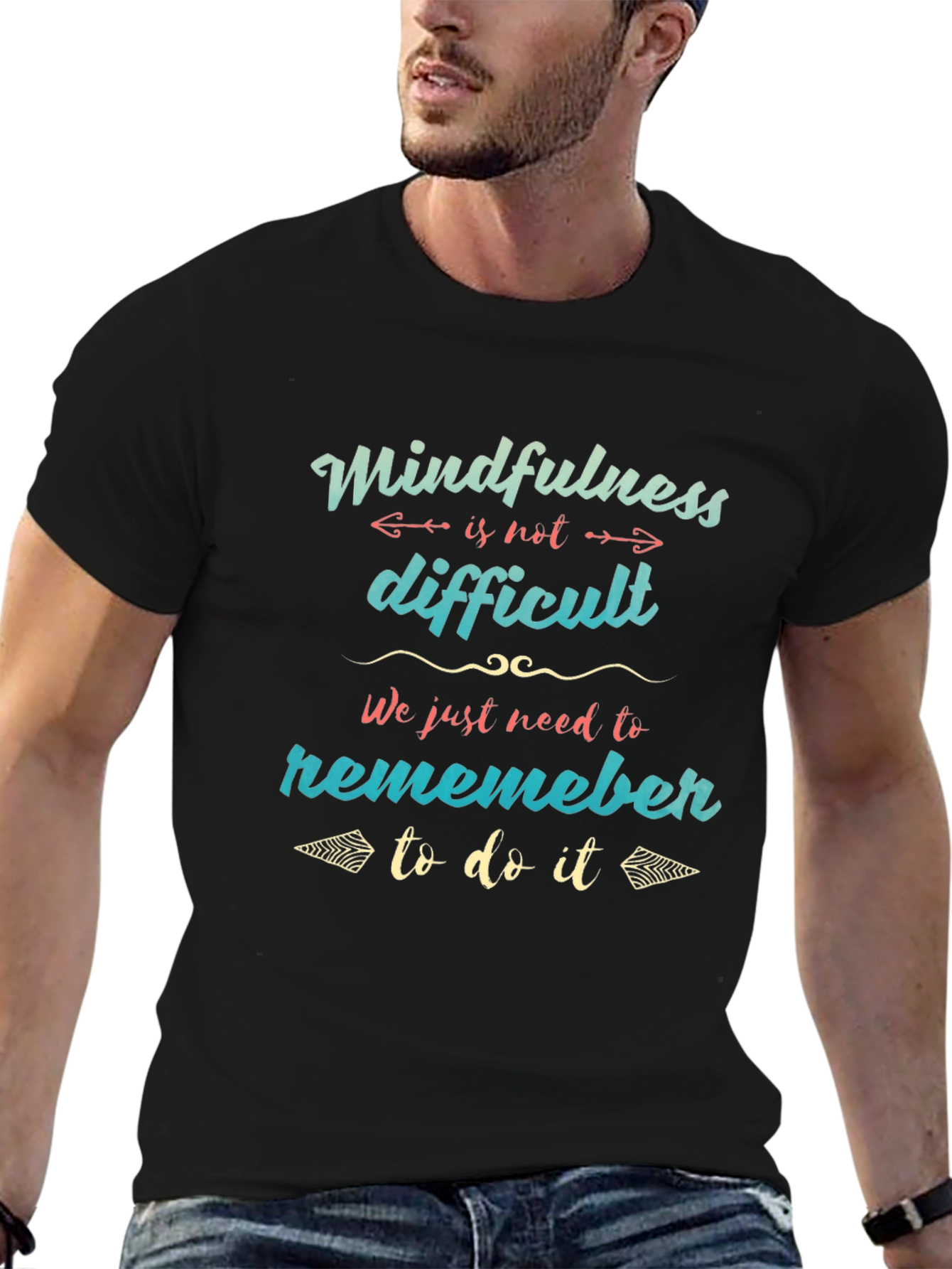 Mindfulness Reminder Graphic Tee - Black