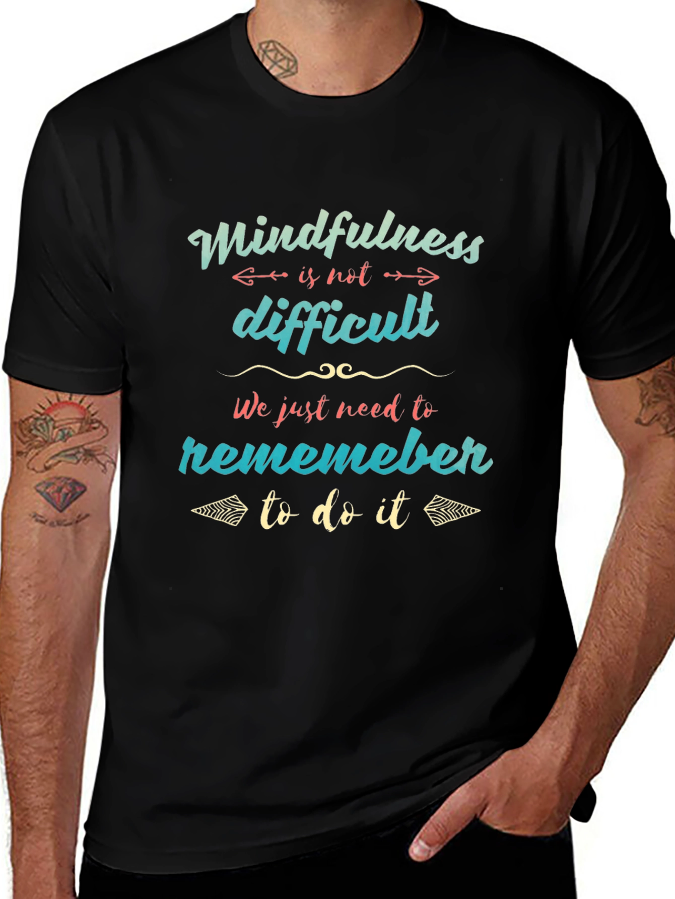 Mindfulness Reminder Graphic Tee - Black