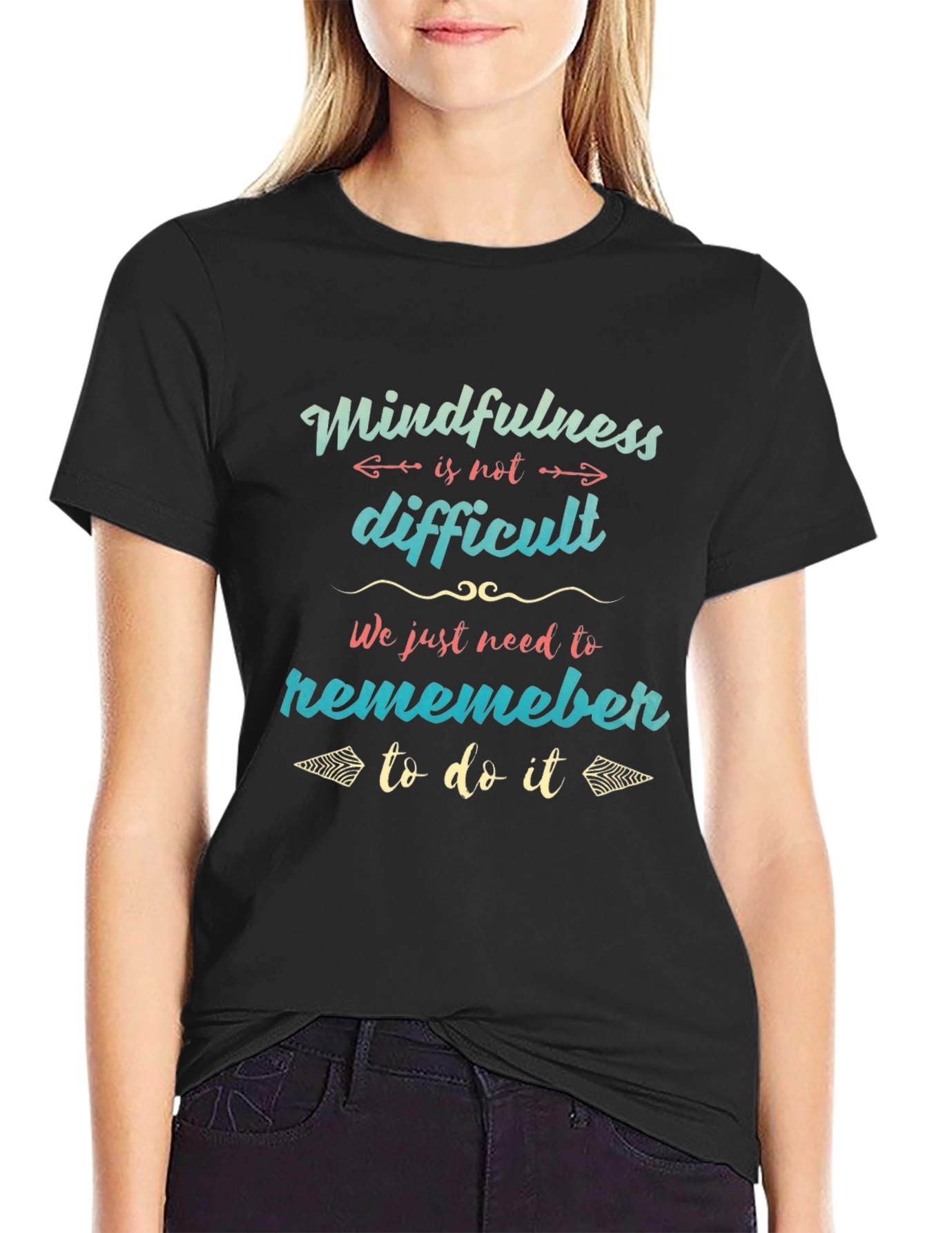 Mindfulness Reminder Graphic Tee - Black