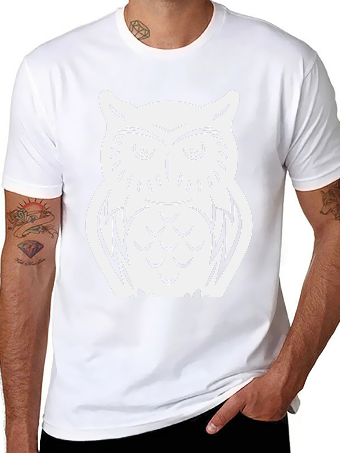 Owl Graphic T-Shirt - Black Cotton Tee