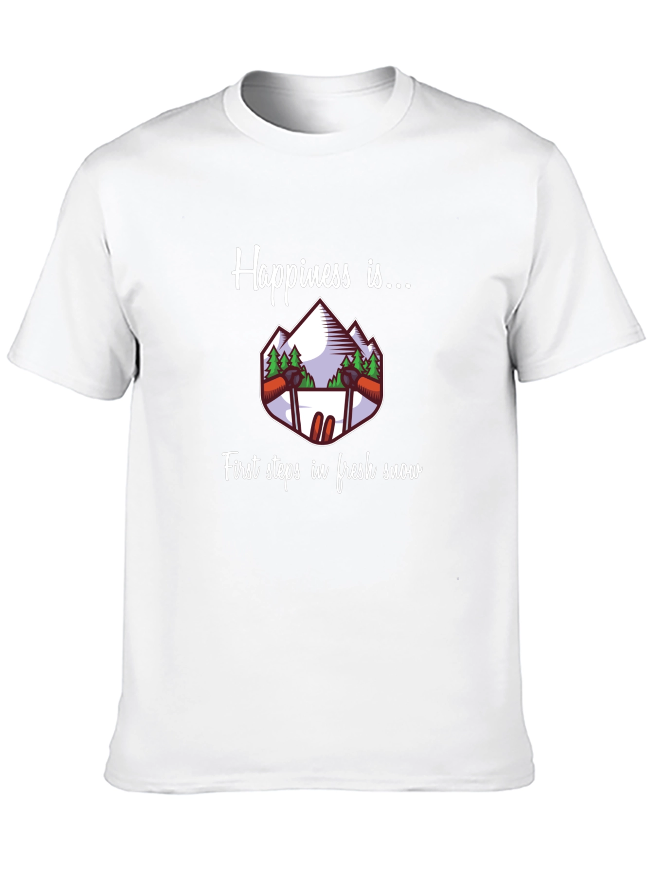 Happiness in Fresh Snow Graphic T-Shirt