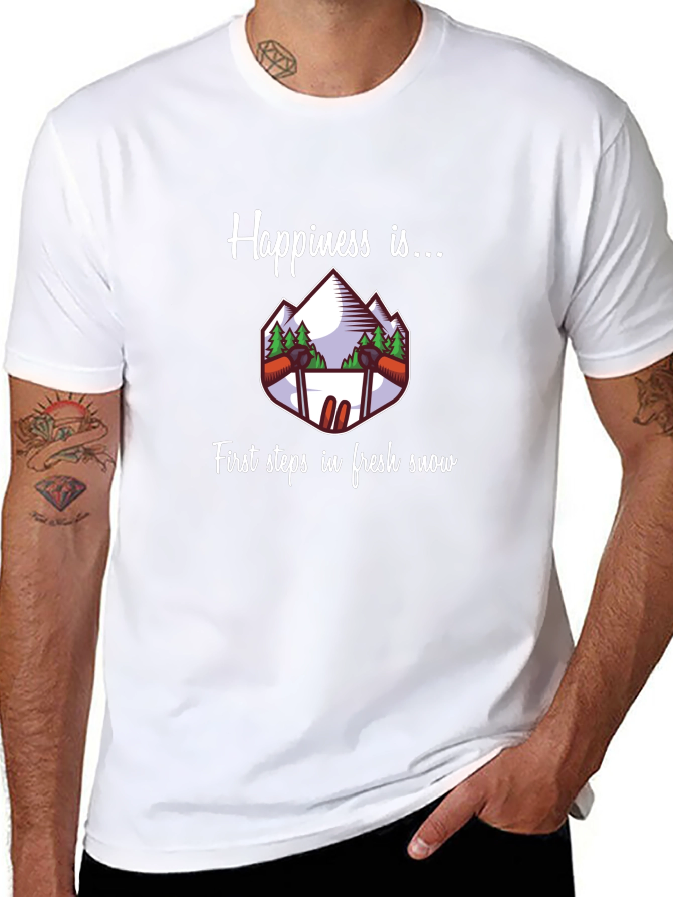 Happiness in Fresh Snow Graphic T-Shirt