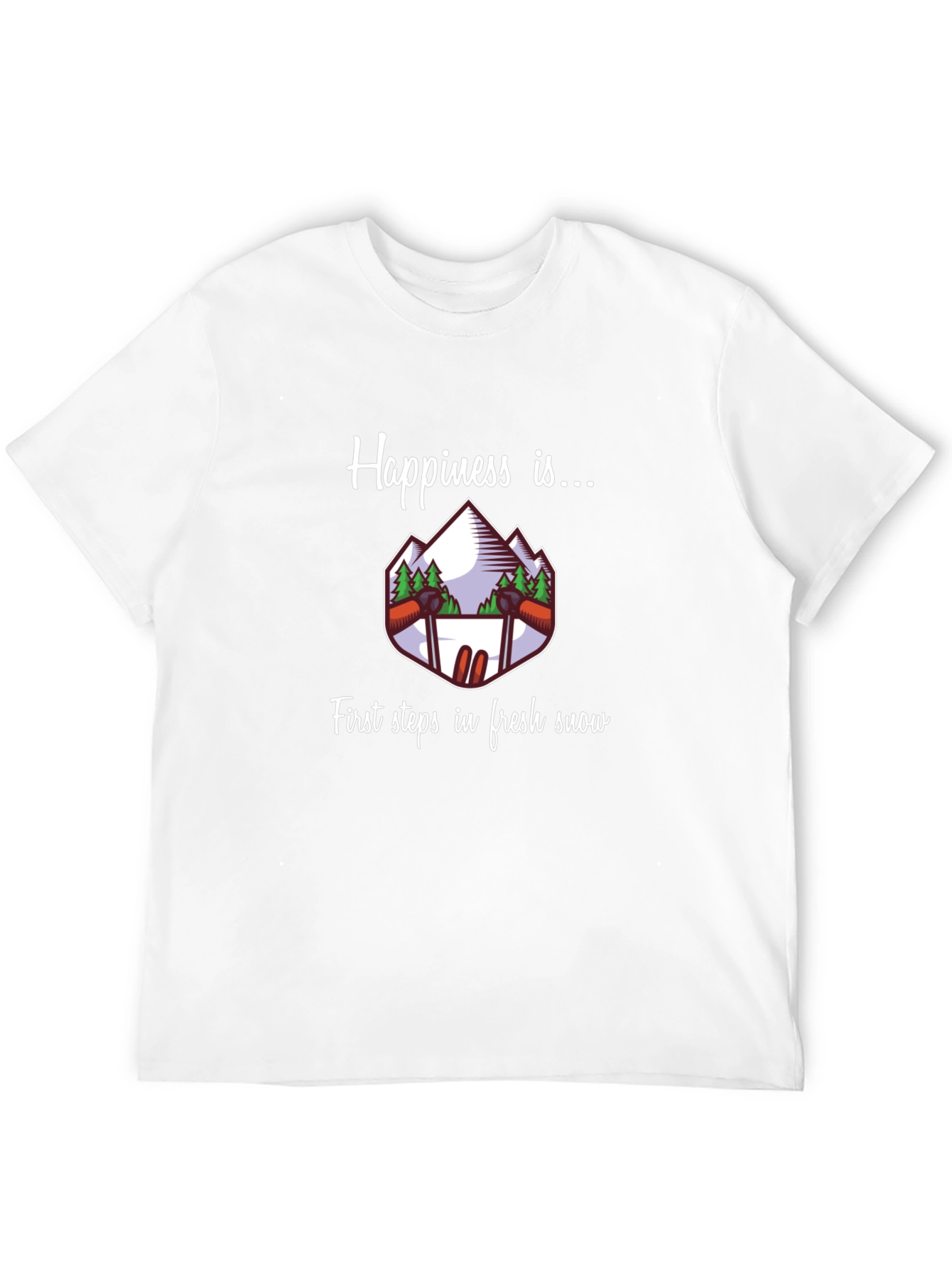 Happiness in Fresh Snow Graphic T-Shirt