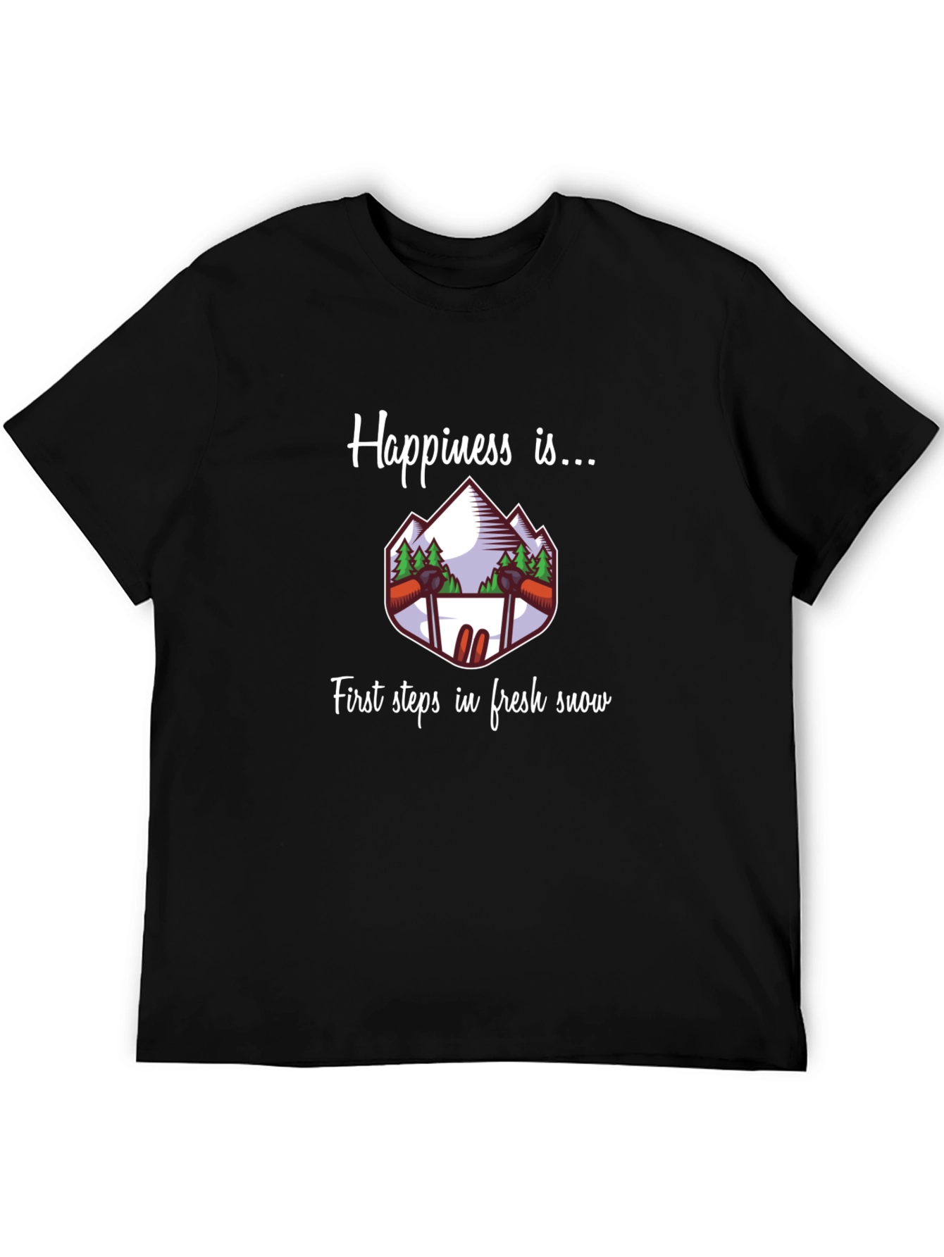 Happiness in Fresh Snow Graphic T-Shirt