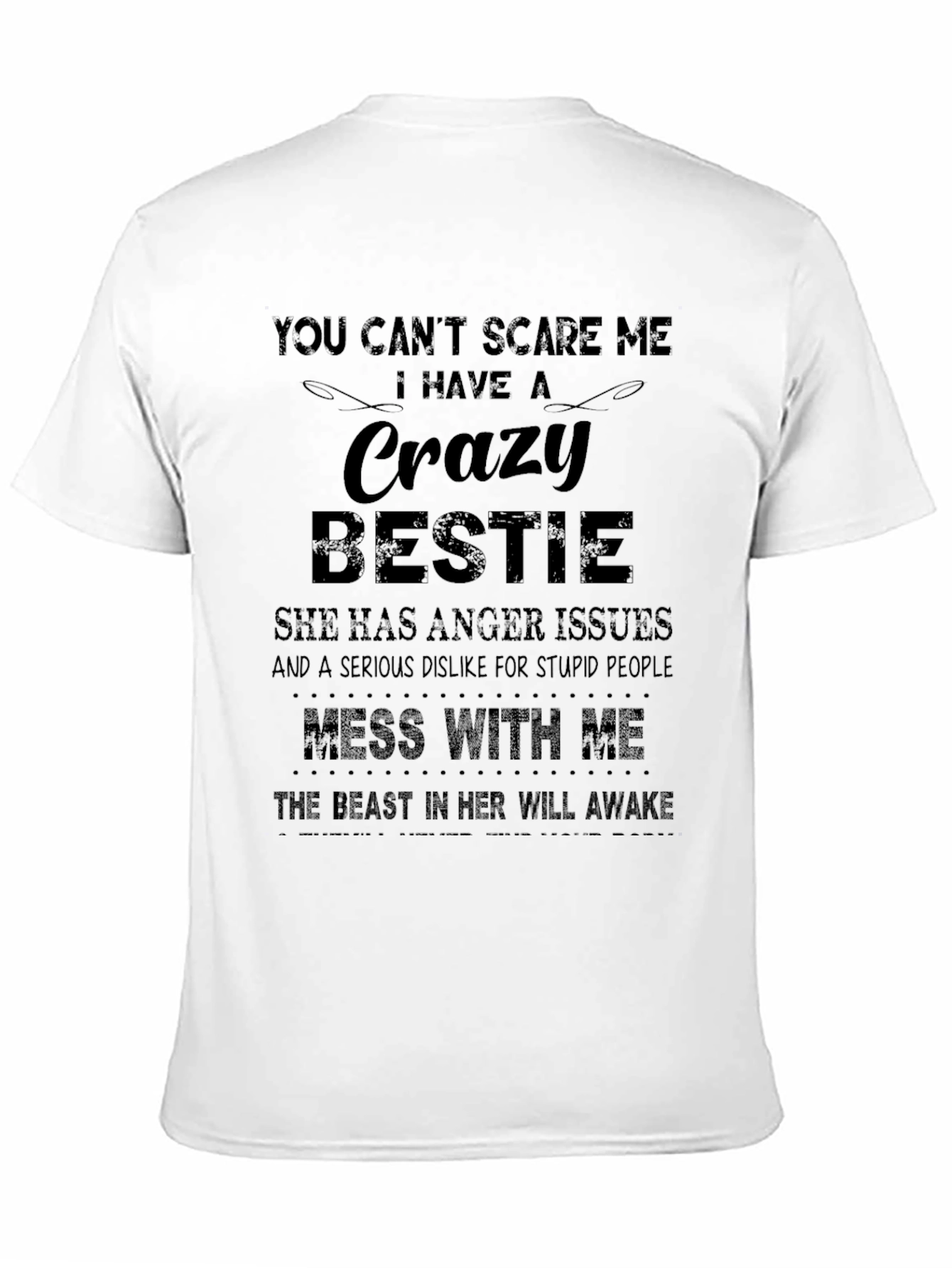 Crazy Bestie Graphic Tee - Novelty T-Shirt