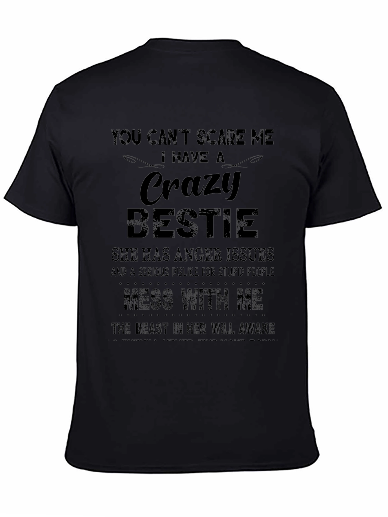 Crazy Bestie Graphic Tee - Novelty T-Shirt