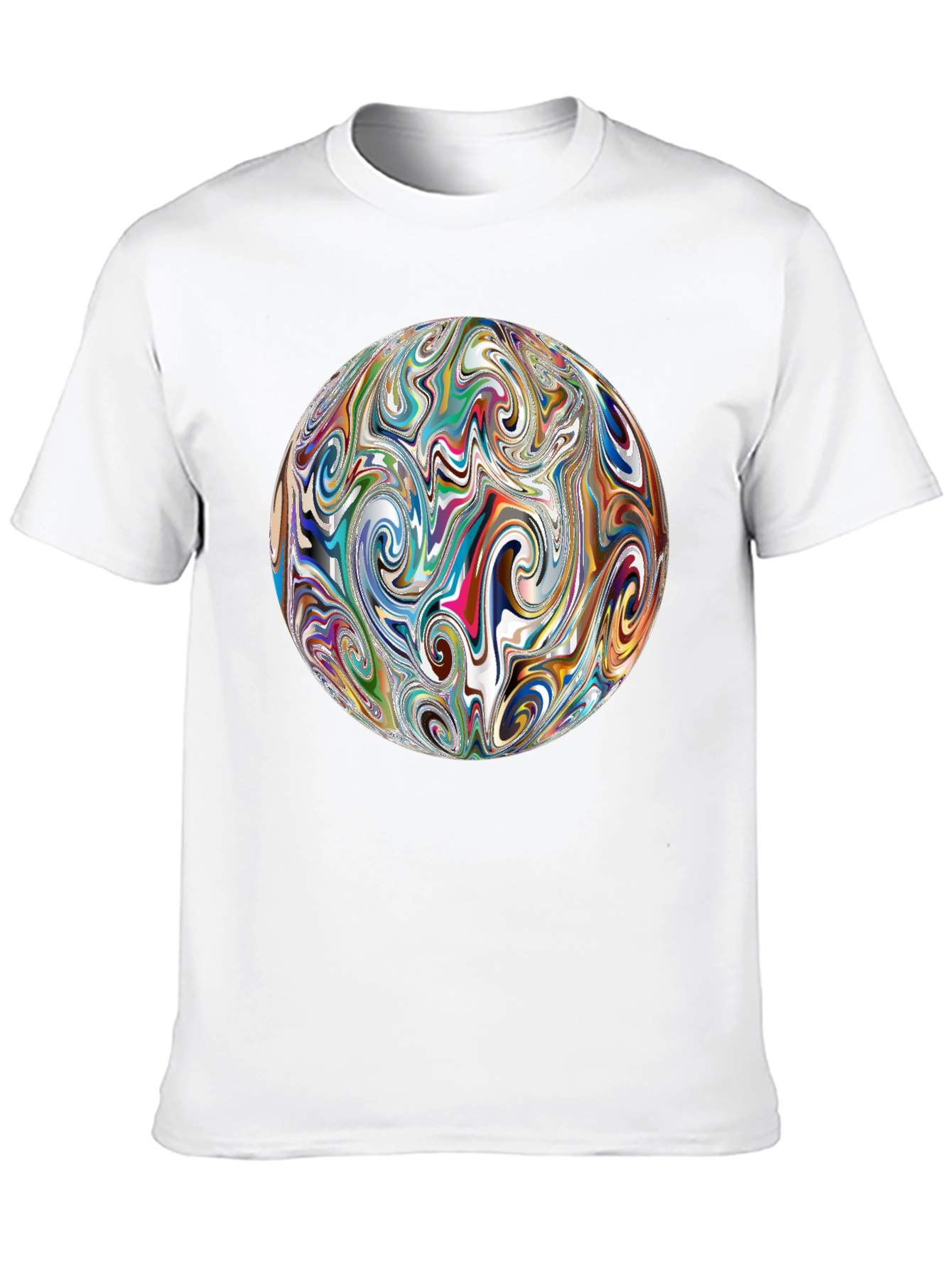 Abstract Swirl Sphere Graphic Tee - Modern Art T-Shirt