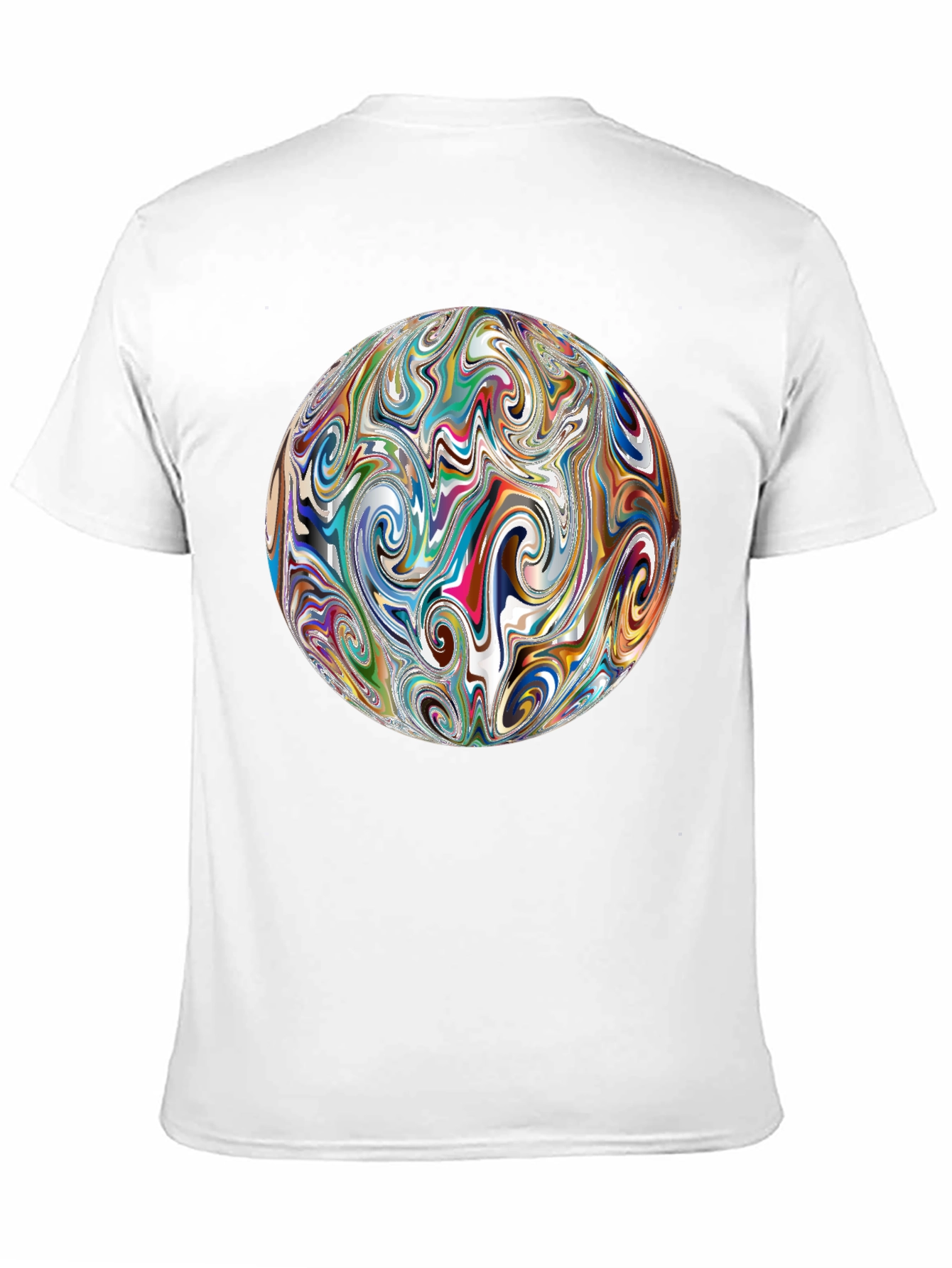 Abstract Swirl Sphere Graphic Tee - Modern Art T-Shirt