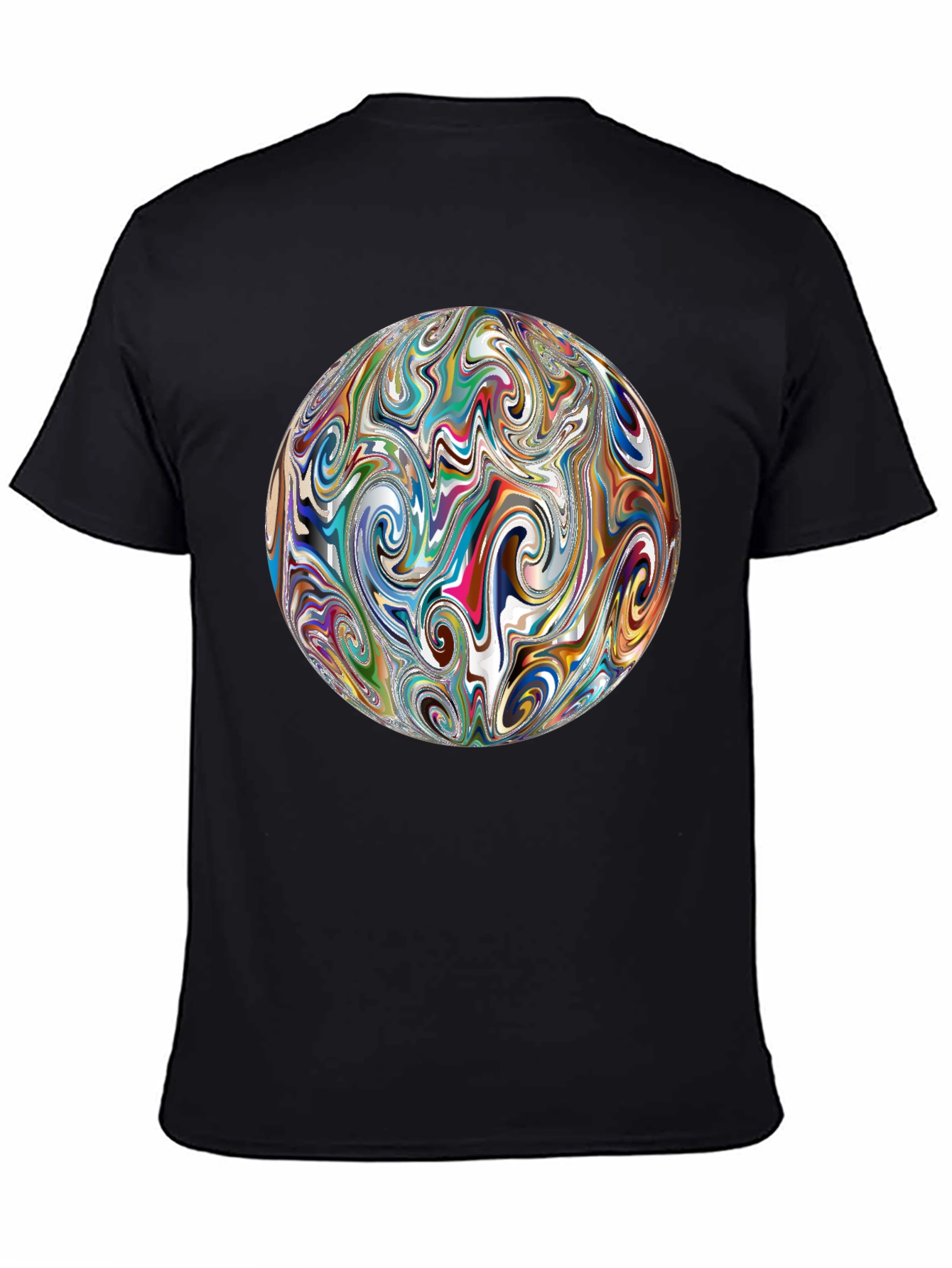 Abstract Swirl Sphere Graphic Tee - Modern Art T-Shirt