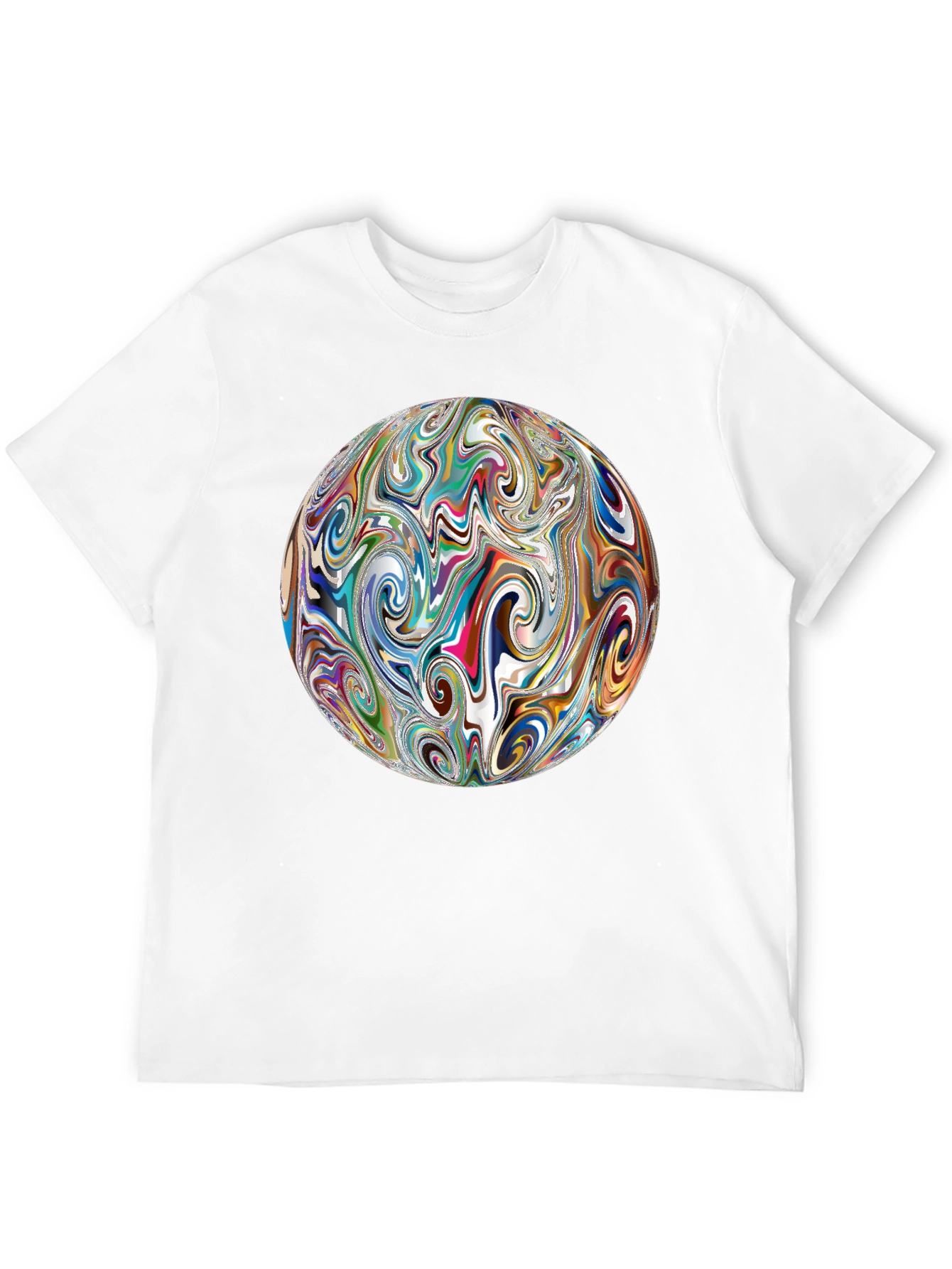 Abstract Swirl Sphere Graphic Tee - Modern Art T-Shirt