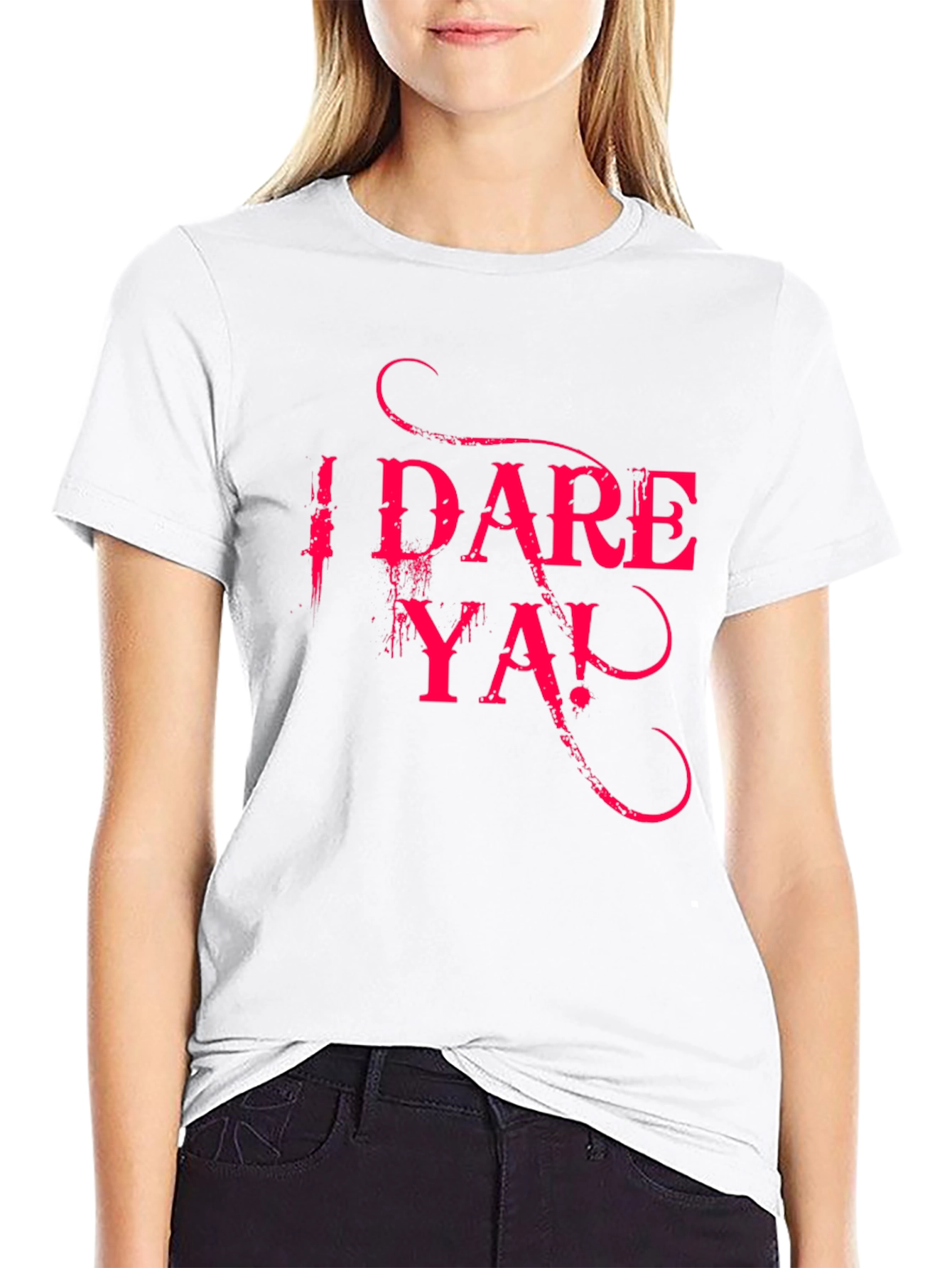 I Dare Ya! Black Graphic Tee
