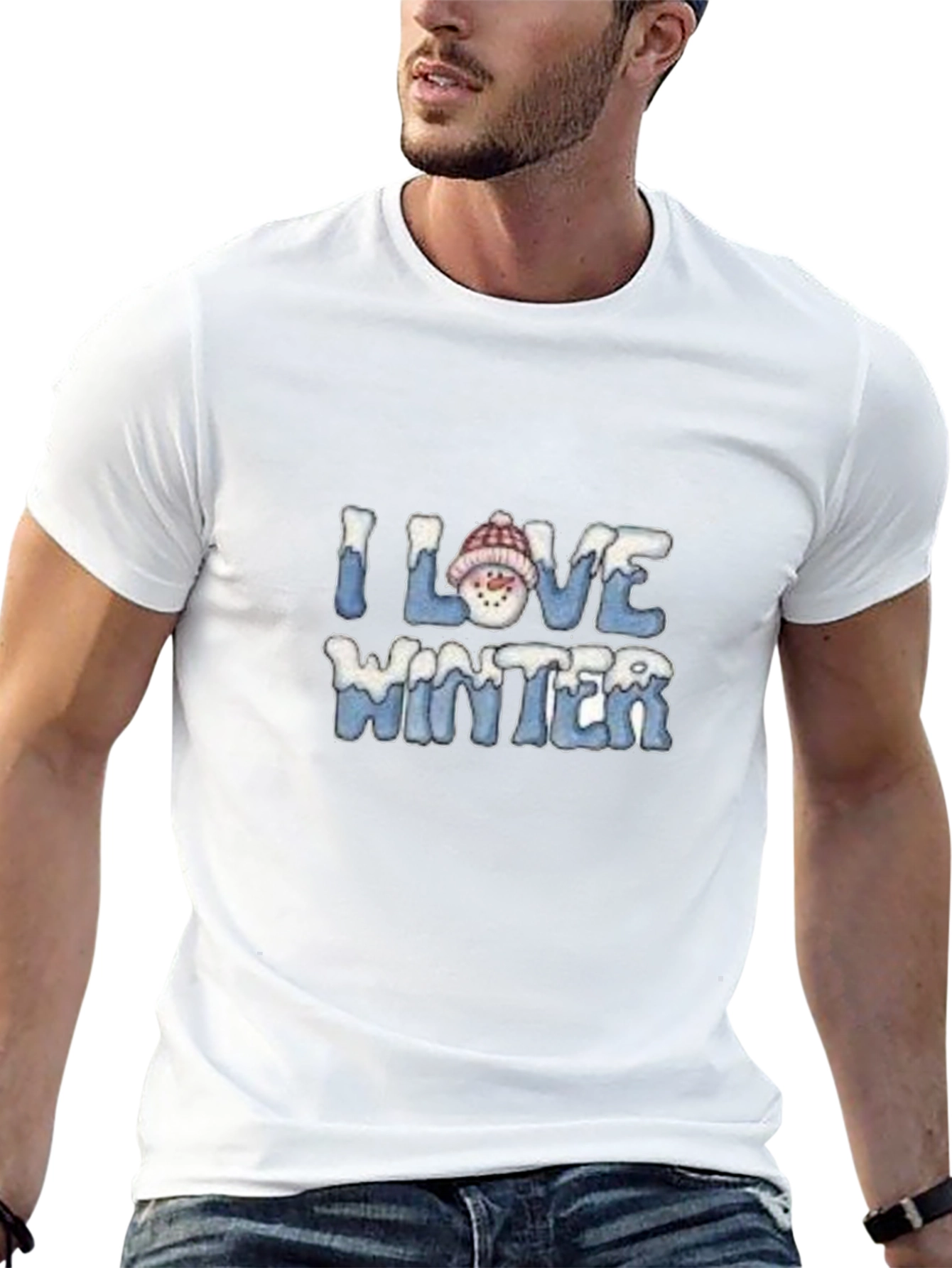 I Love Winter Graphic Tee - Black