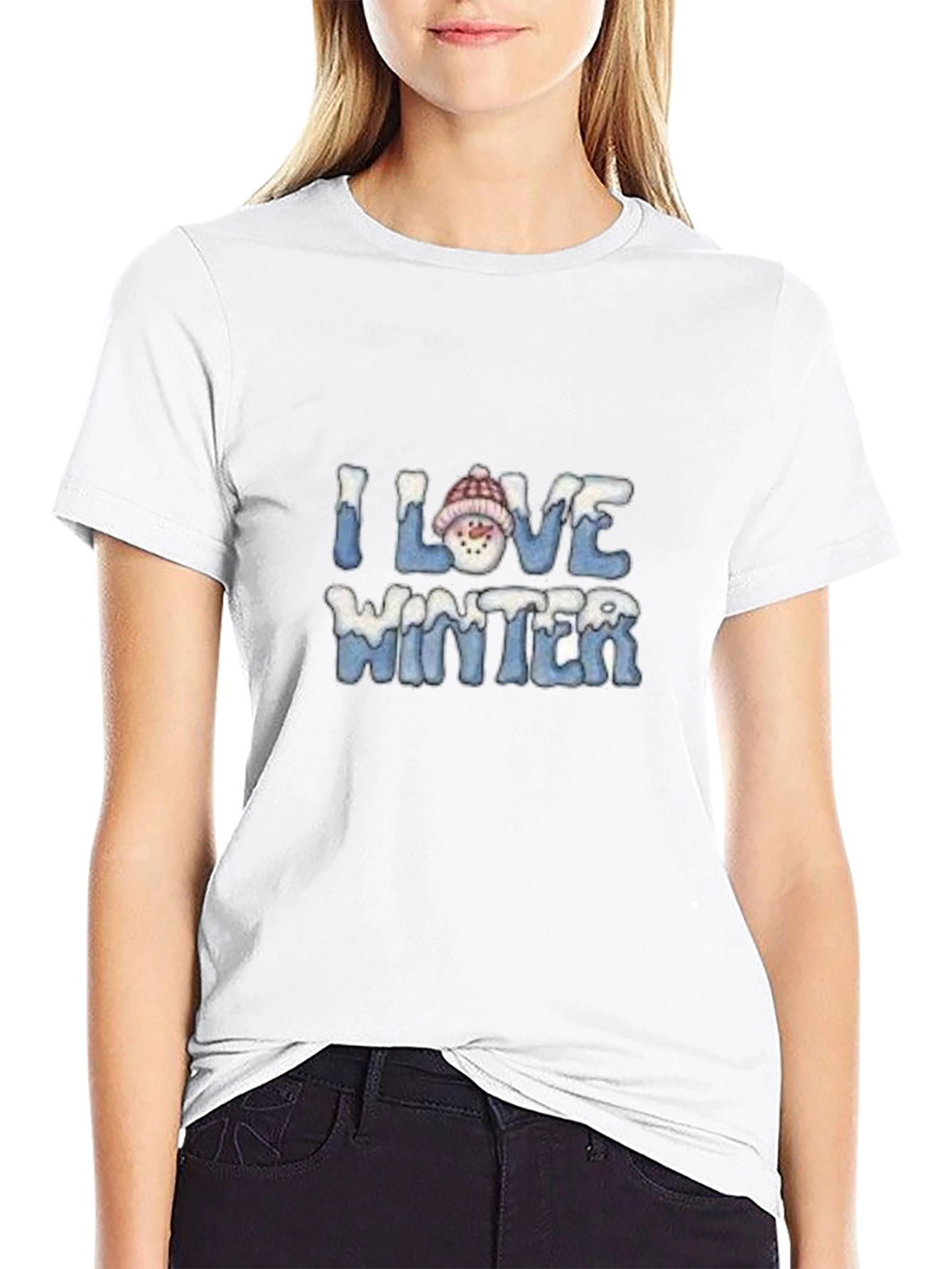 I Love Winter Graphic Tee - Black