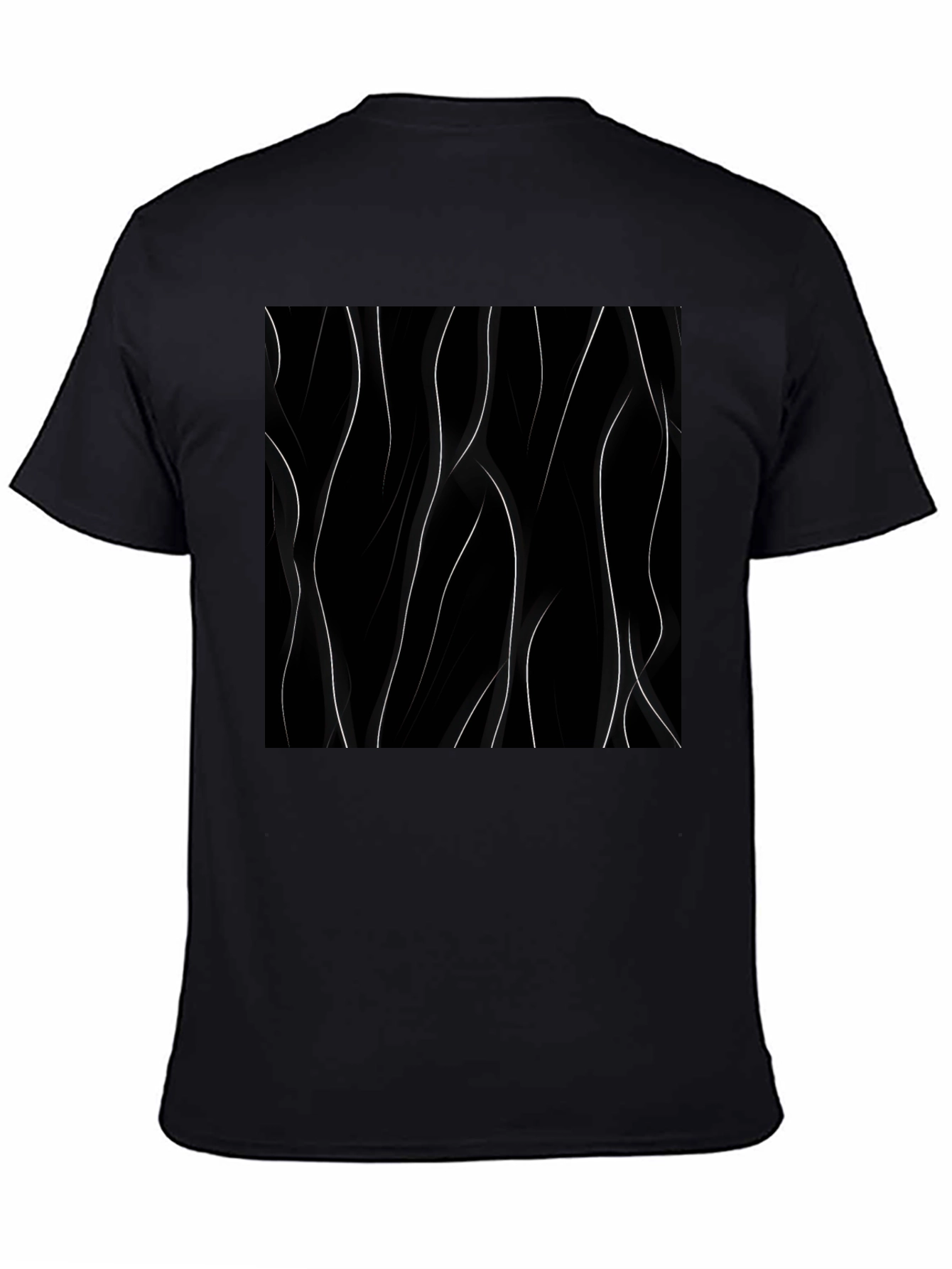 Abstract Line Art Black T-Shirt