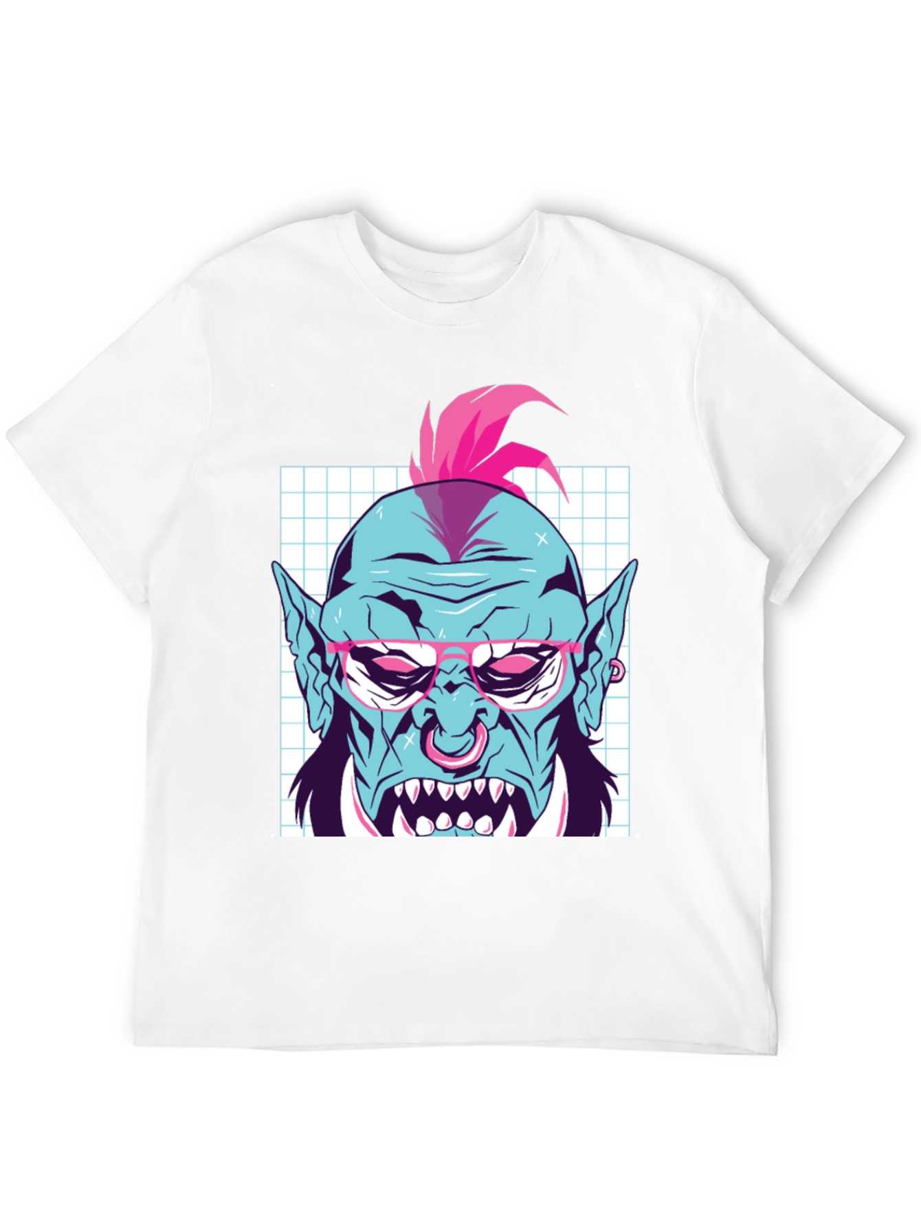 Retro Punk Troll Graphic Tee - Cool Black T-Shirt