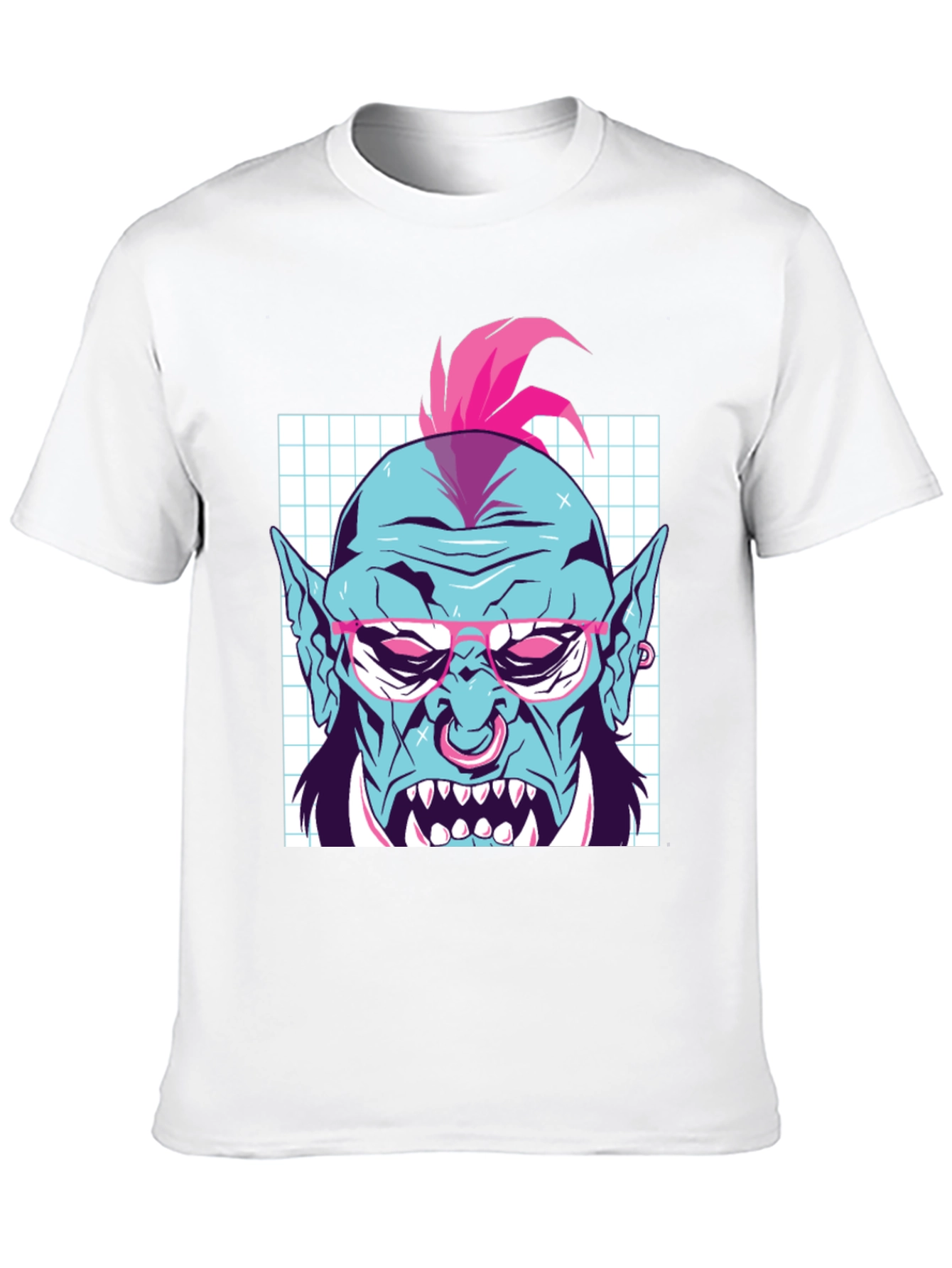Retro Punk Troll Graphic Tee - Cool Black T-Shirt