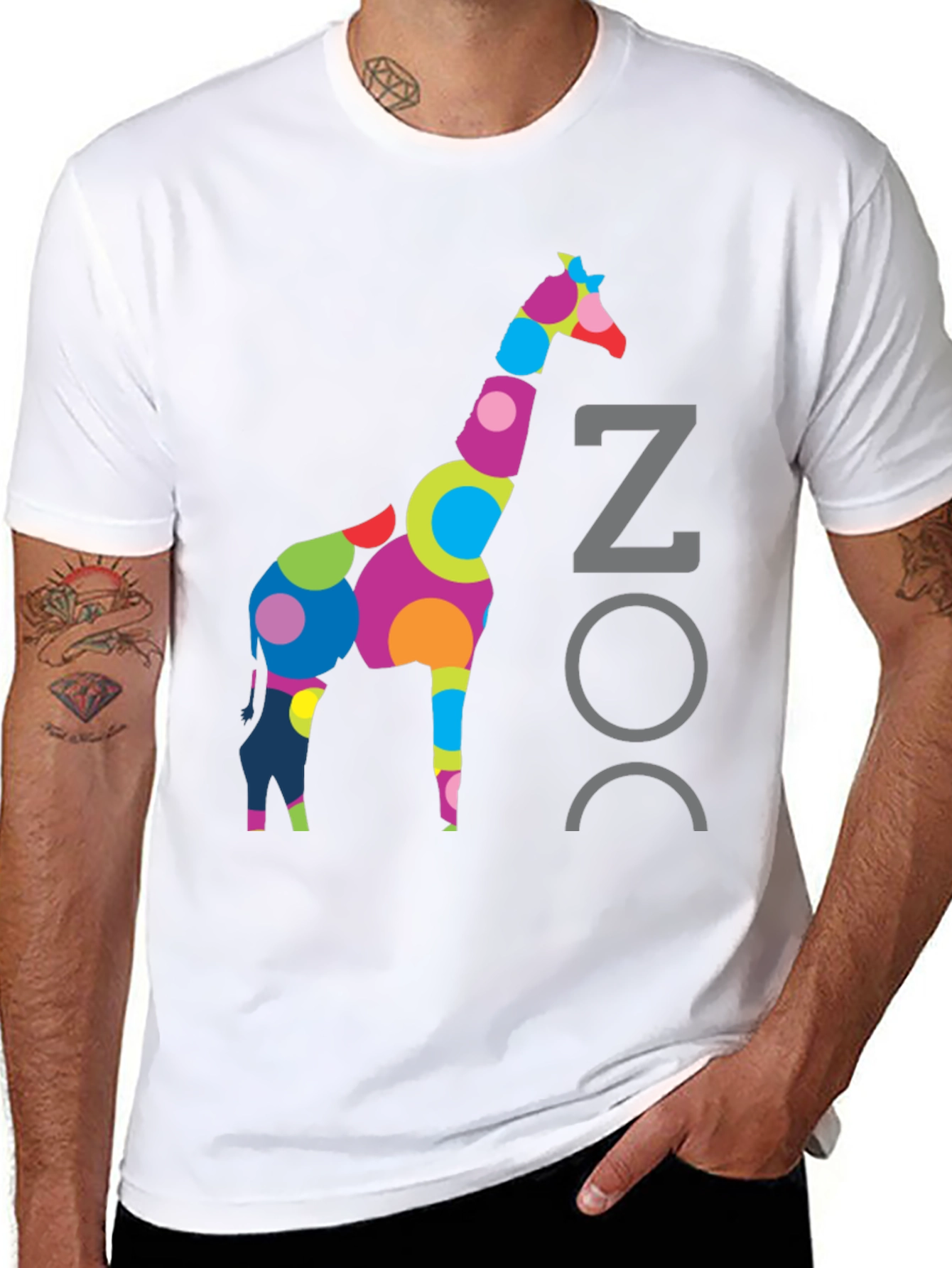 Funky Giraffe Graphic T-Shirt