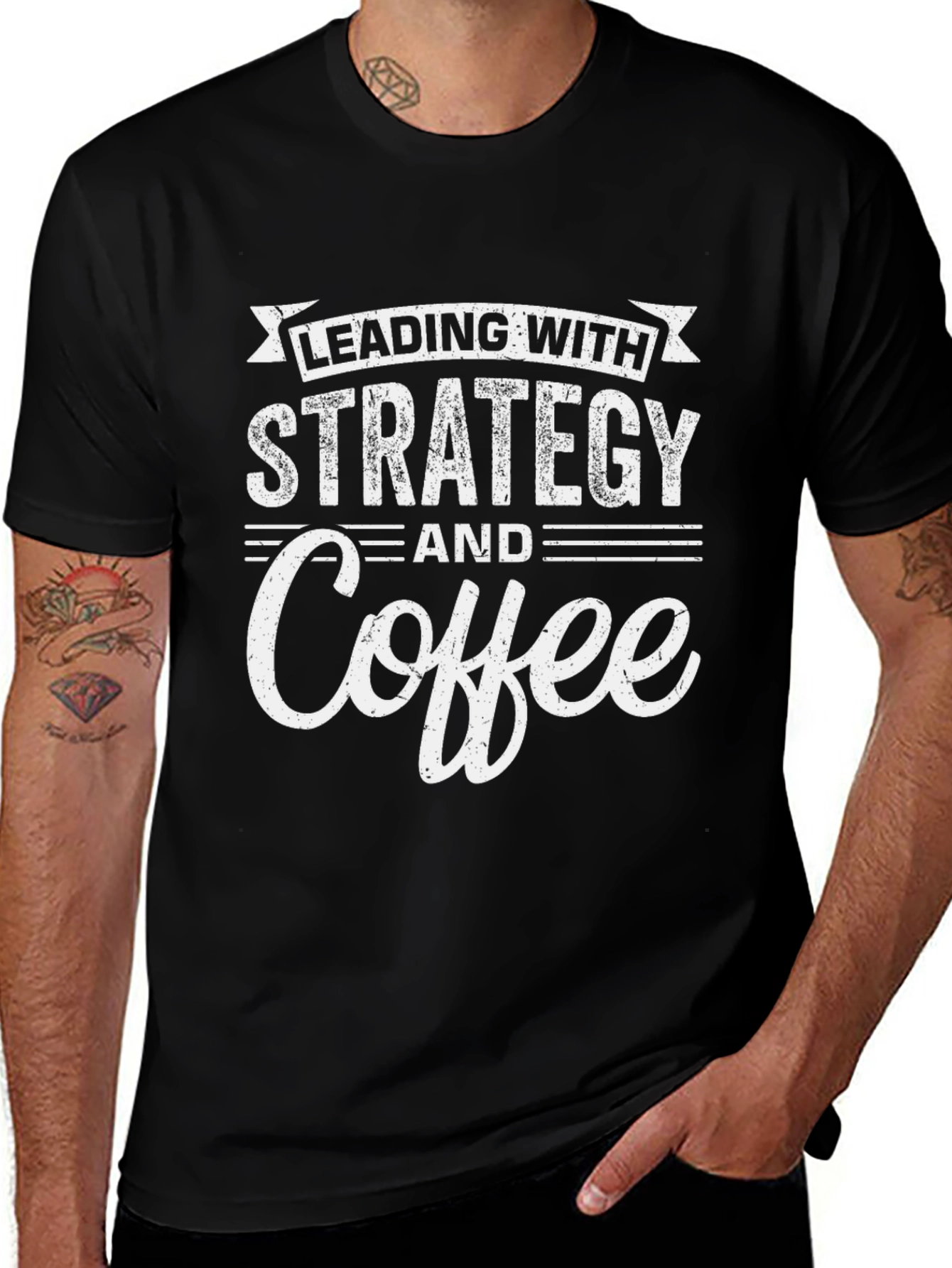 Strategy & Coffee T-Shirt - Black Graphic Tee