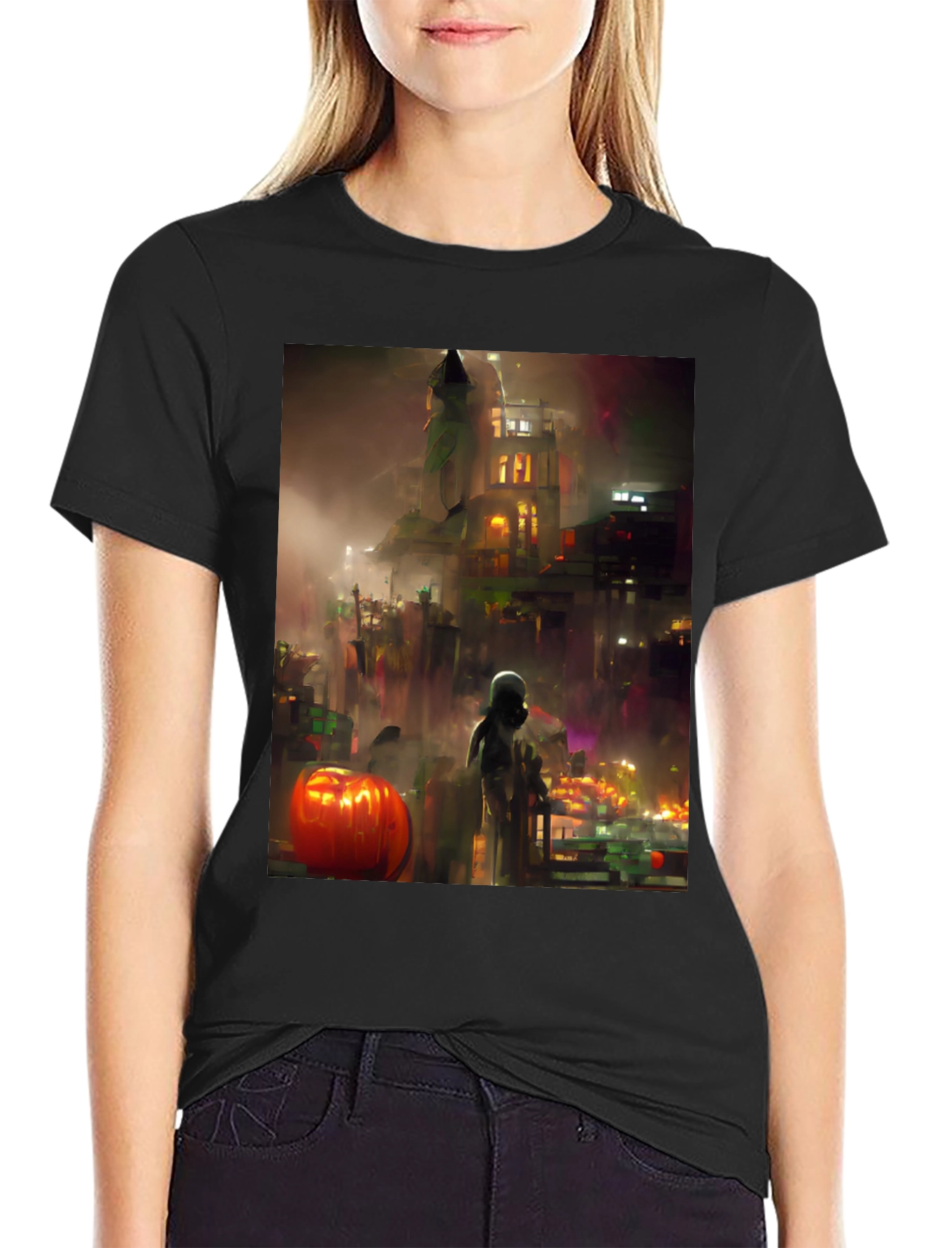 Halloween Cityscape Graphic Tee