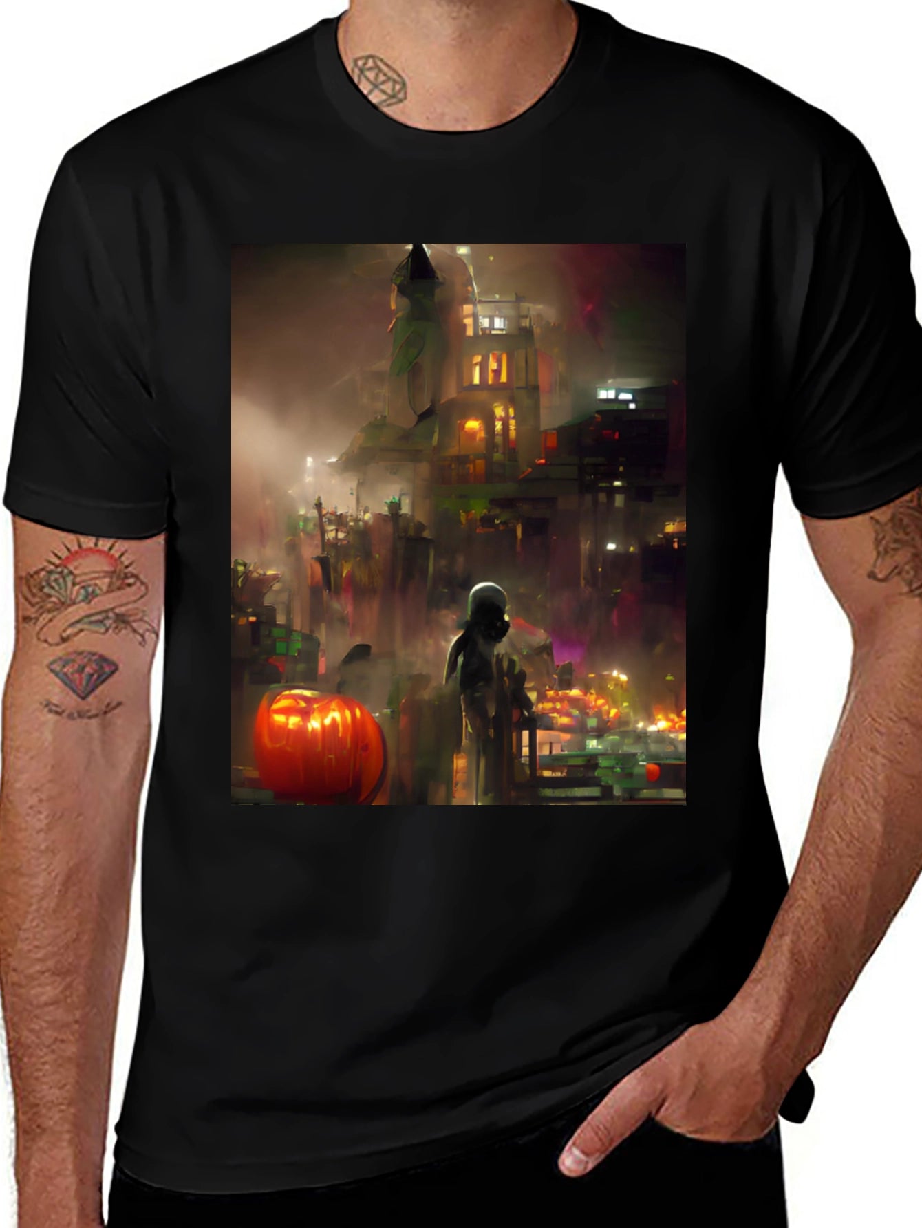 Halloween Cityscape Graphic Tee