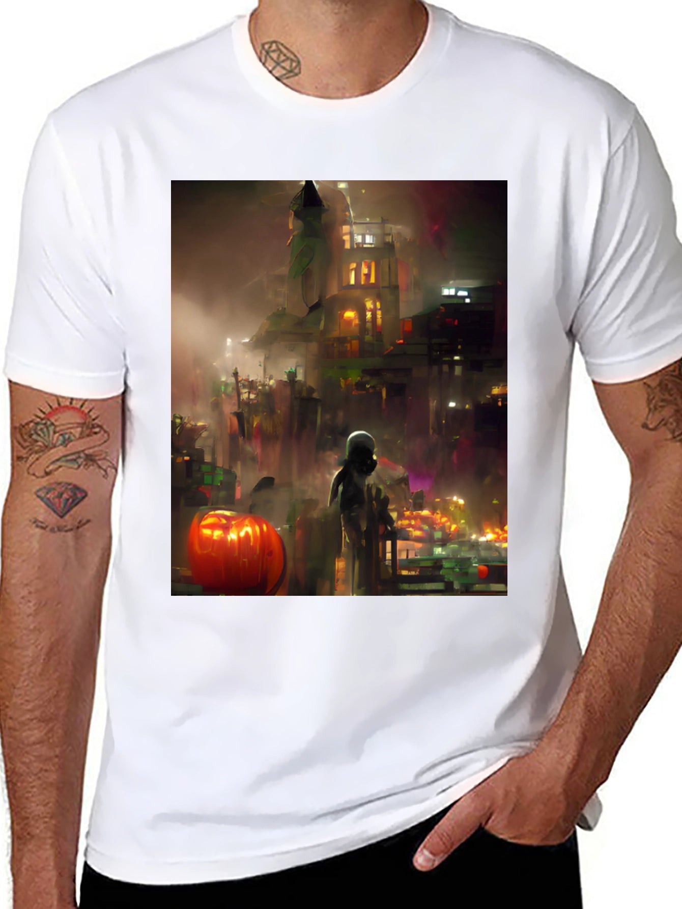 Halloween Cityscape Graphic Tee