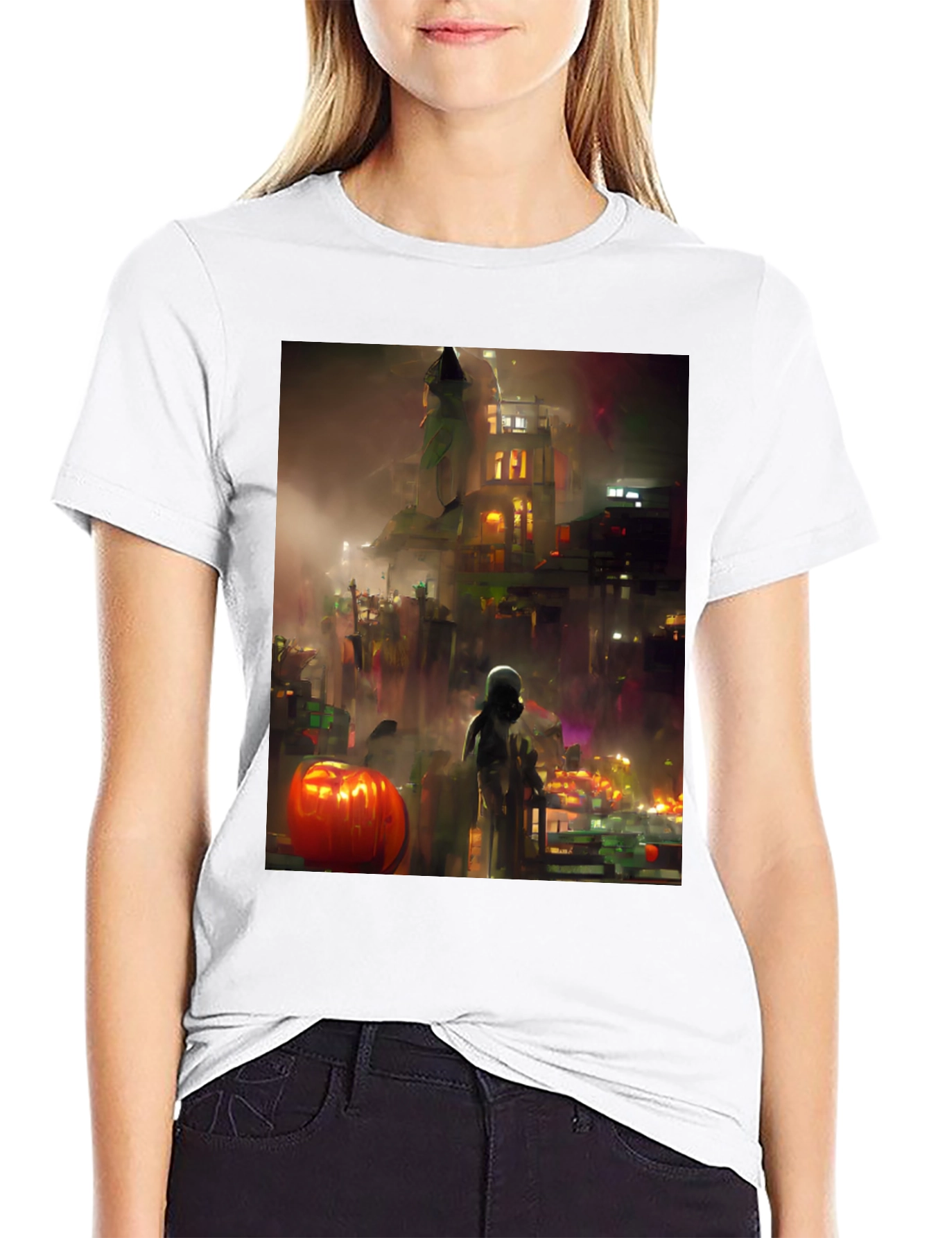 Halloween Cityscape Graphic Tee