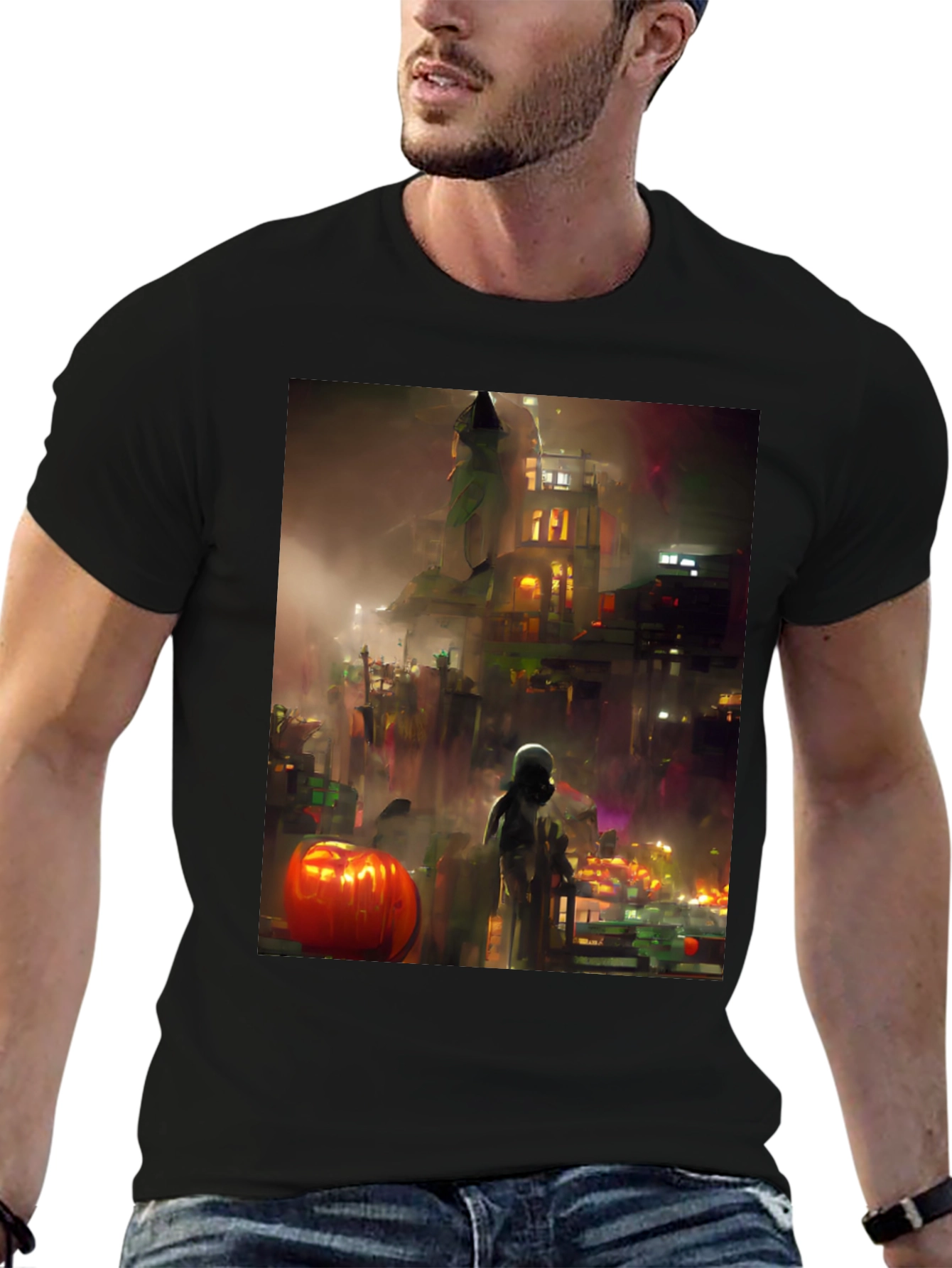 Halloween Cityscape Graphic Tee