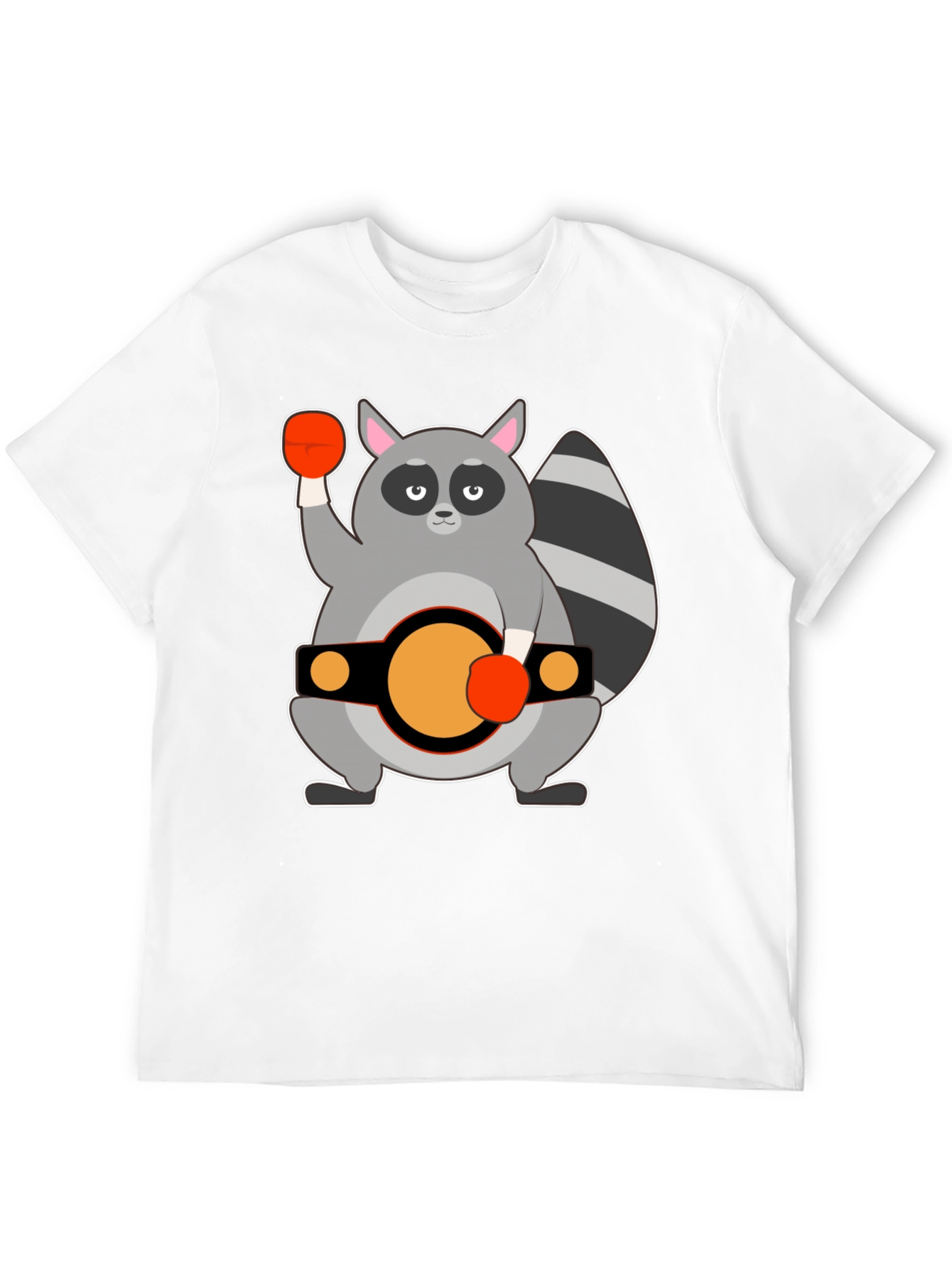 Raccoon Boxer Graphic Tee - Black Cotton T-Shirt
