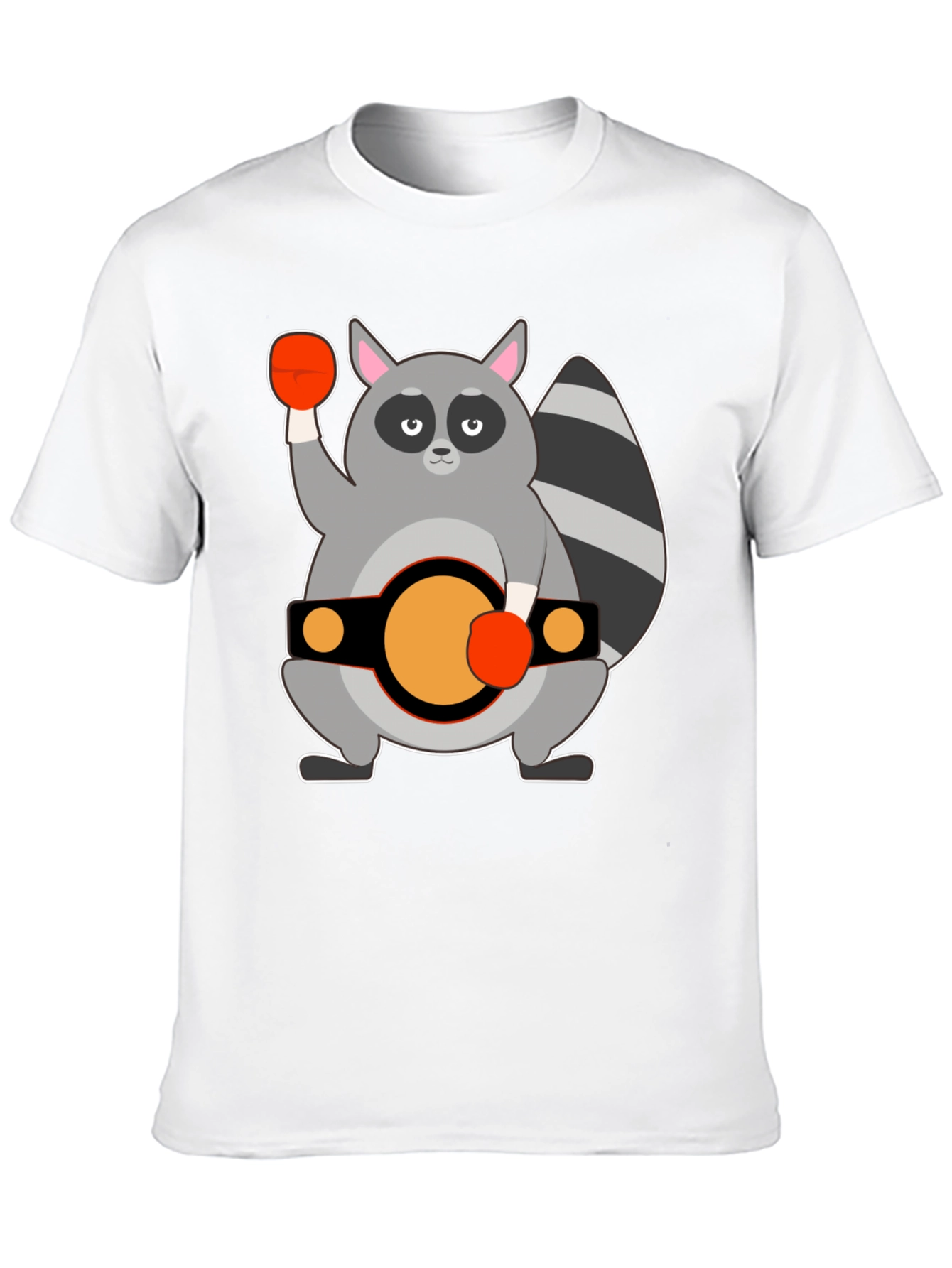 Raccoon Boxer Graphic Tee - Black Cotton T-Shirt