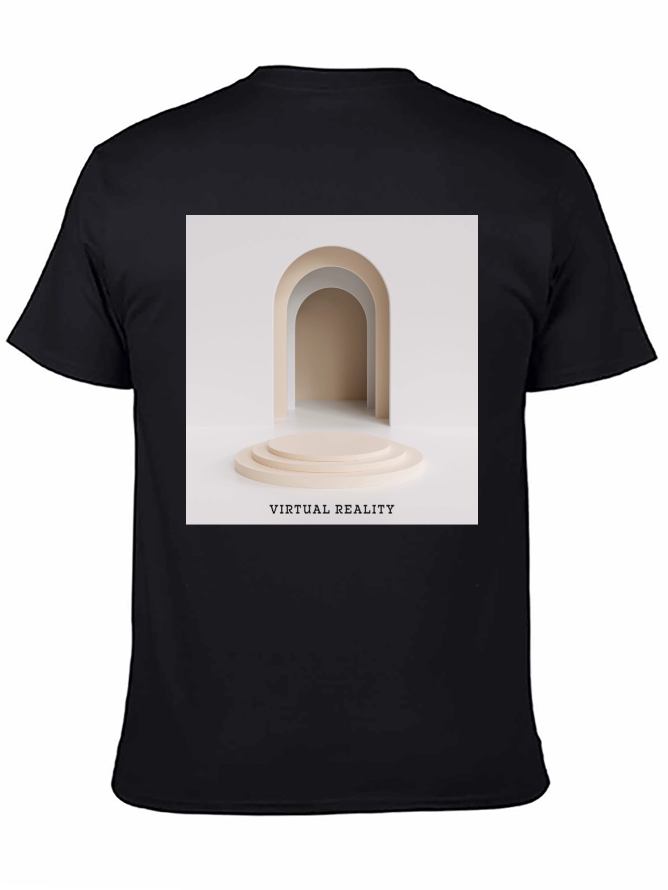 Virtual Reality Graphic Tee - Unisex Black Cotton T-Shirt