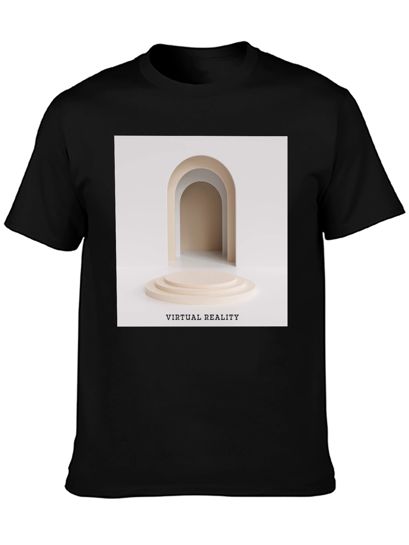 Virtual Reality Graphic Tee - Unisex Black Cotton T-Shirt