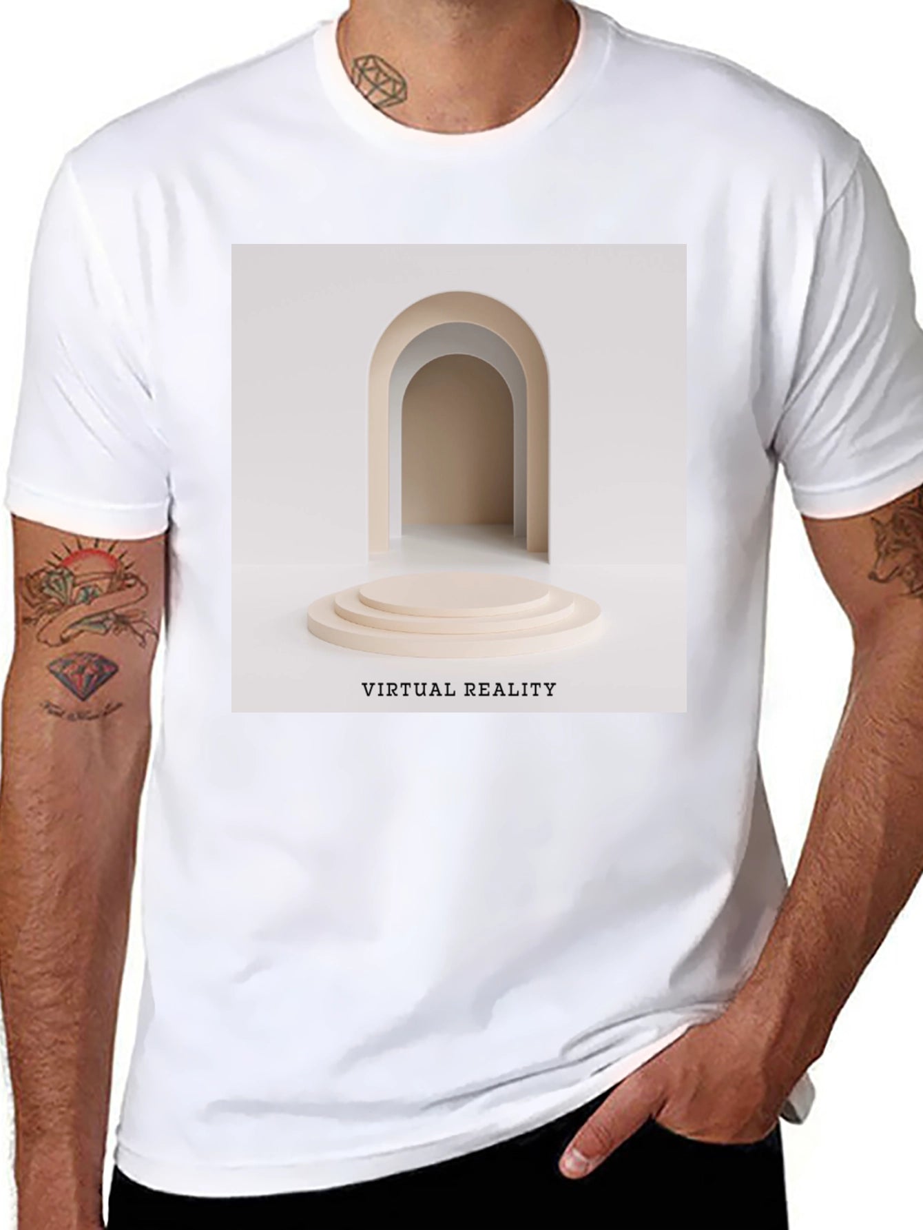 Virtual Reality Graphic Tee - Unisex Black Cotton T-Shirt