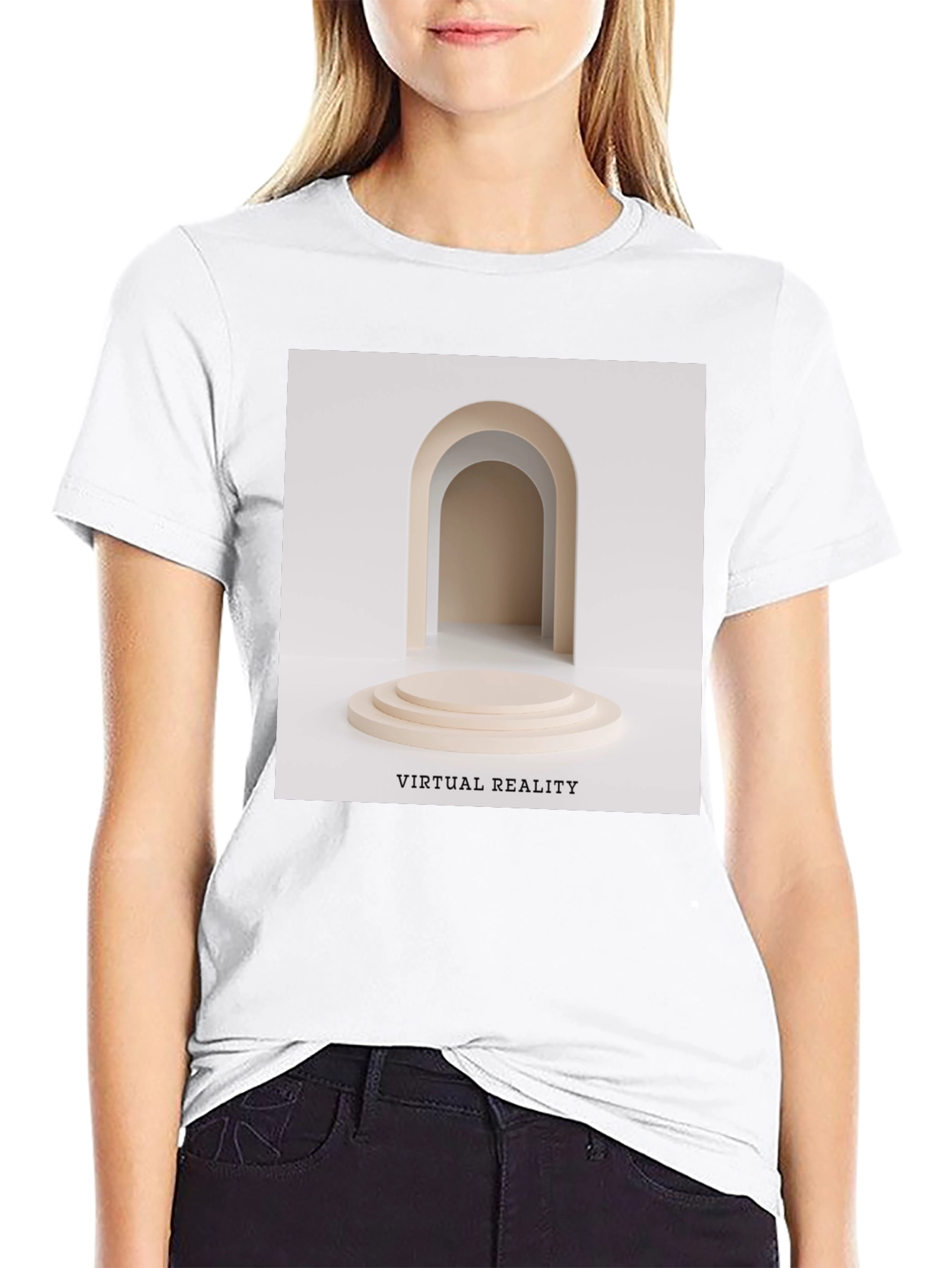 Virtual Reality Graphic Tee - Unisex Black Cotton T-Shirt