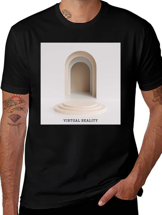 Virtual Reality Graphic Tee - Unisex Black Cotton T-Shirt