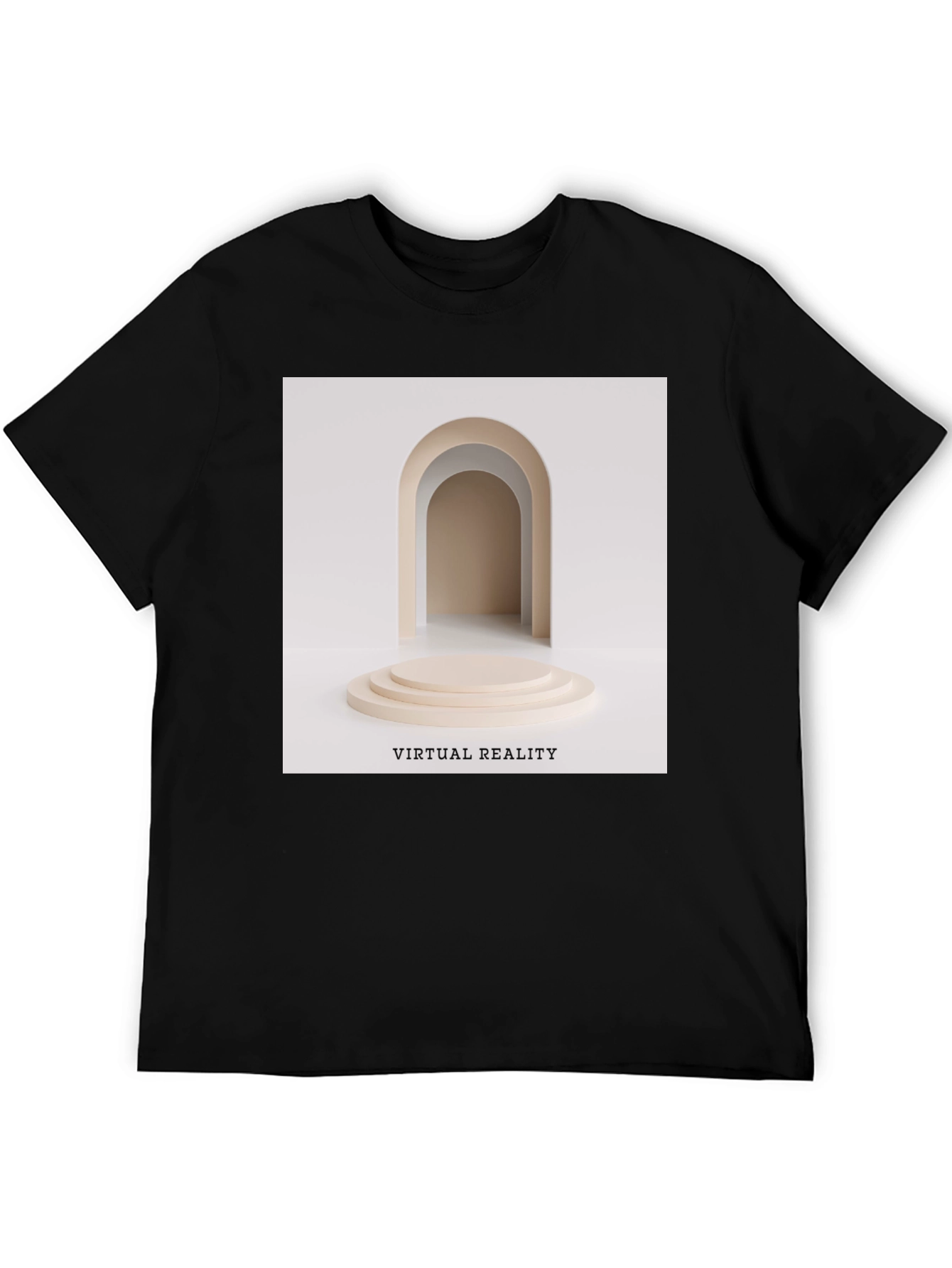 Virtual Reality Graphic Tee - Unisex Black Cotton T-Shirt