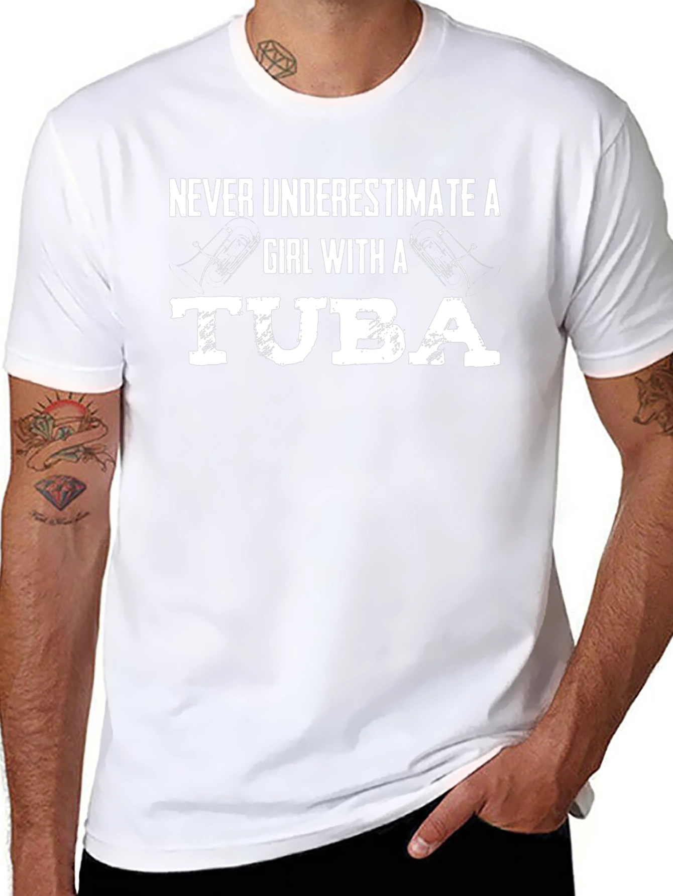 Never Underestimate a Girl with a Tuba T-Shirt