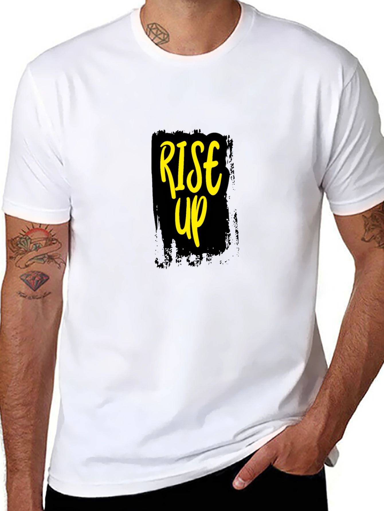 Rise Up Graphic Tee - Motivational Black T-Shirt