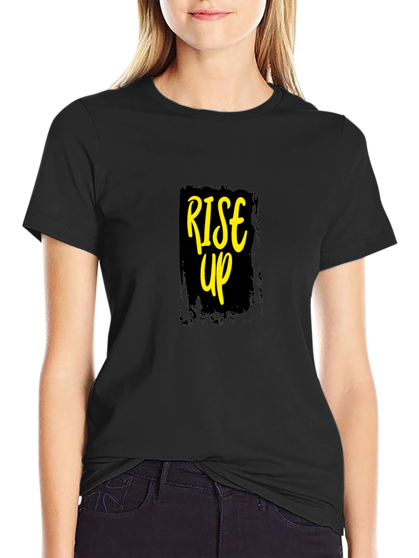 Rise Up Graphic Tee - Motivational Black T-Shirt