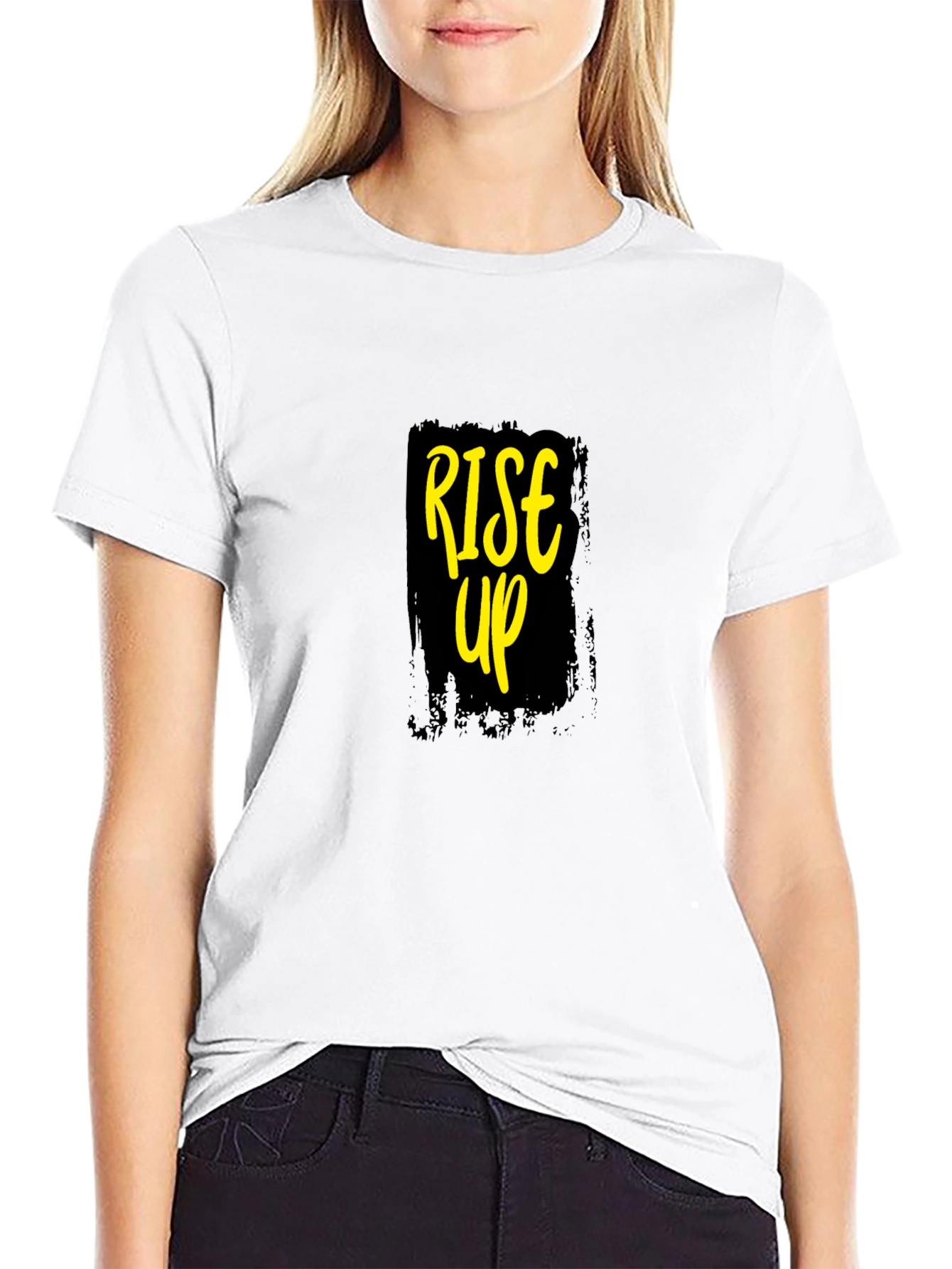 Rise Up Graphic Tee - Motivational Black T-Shirt