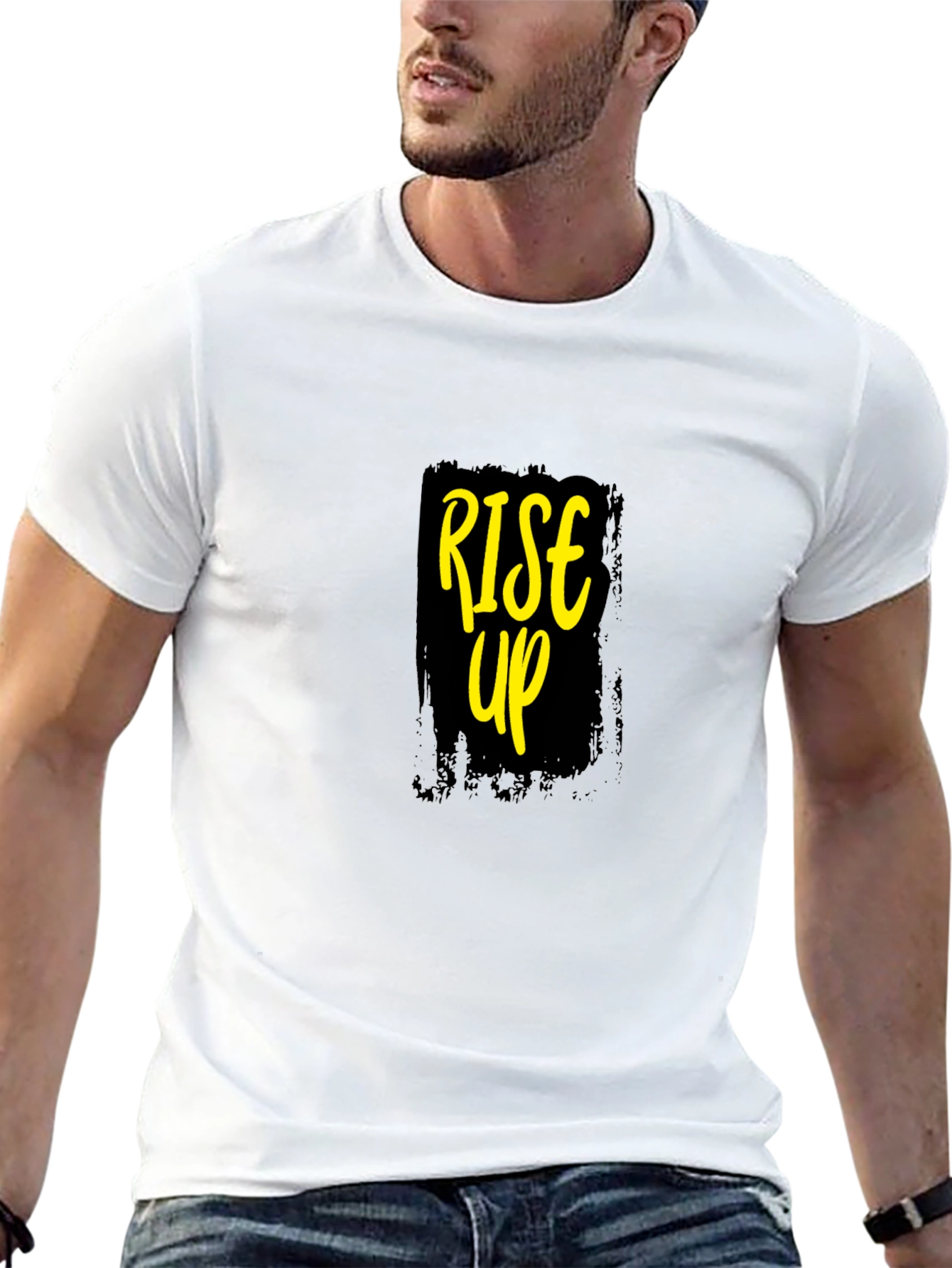 Rise Up Graphic Tee - Motivational Black T-Shirt