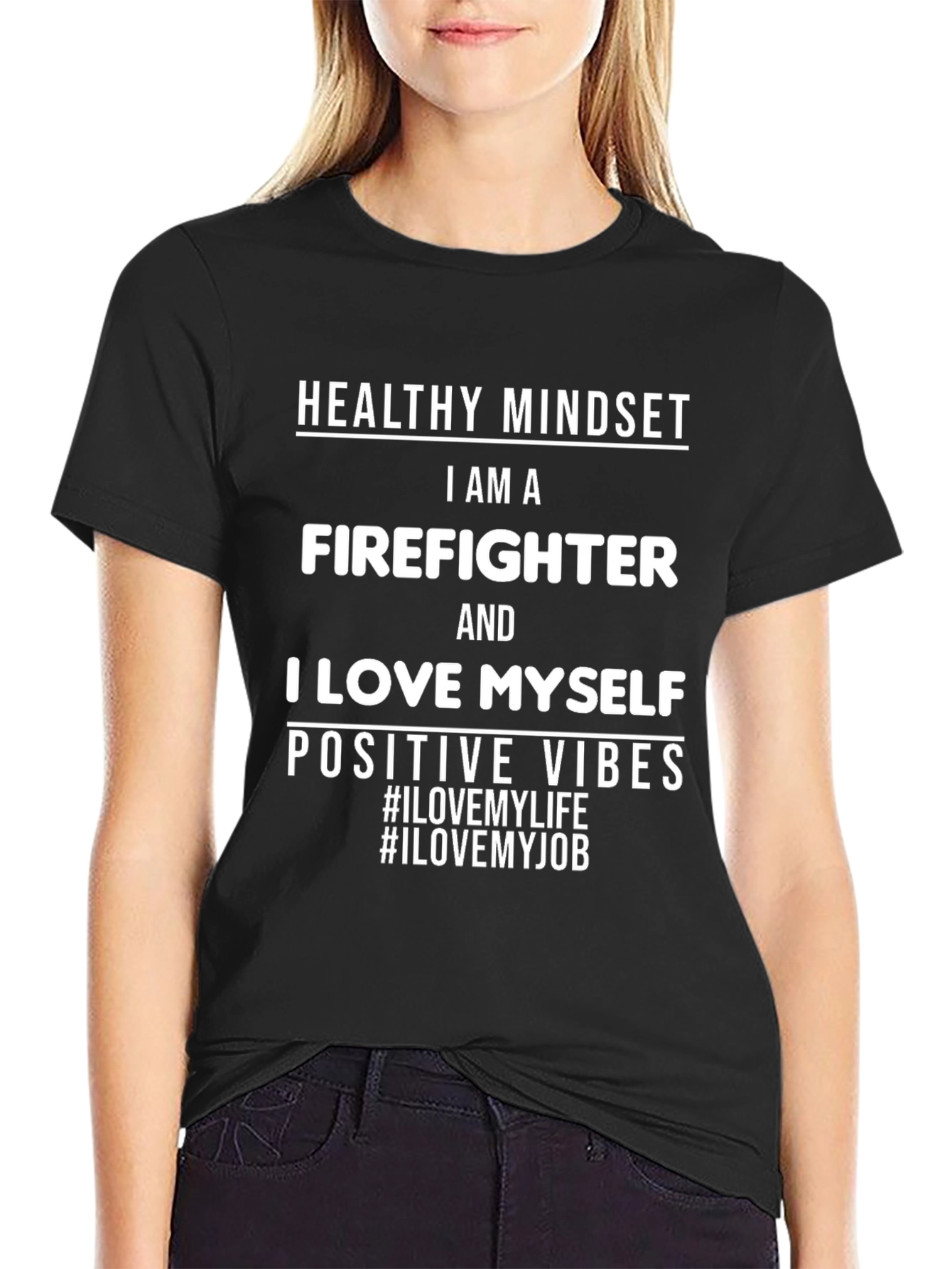Firefighter Pride T-Shirt - Healthy Mindset Positive Vibes