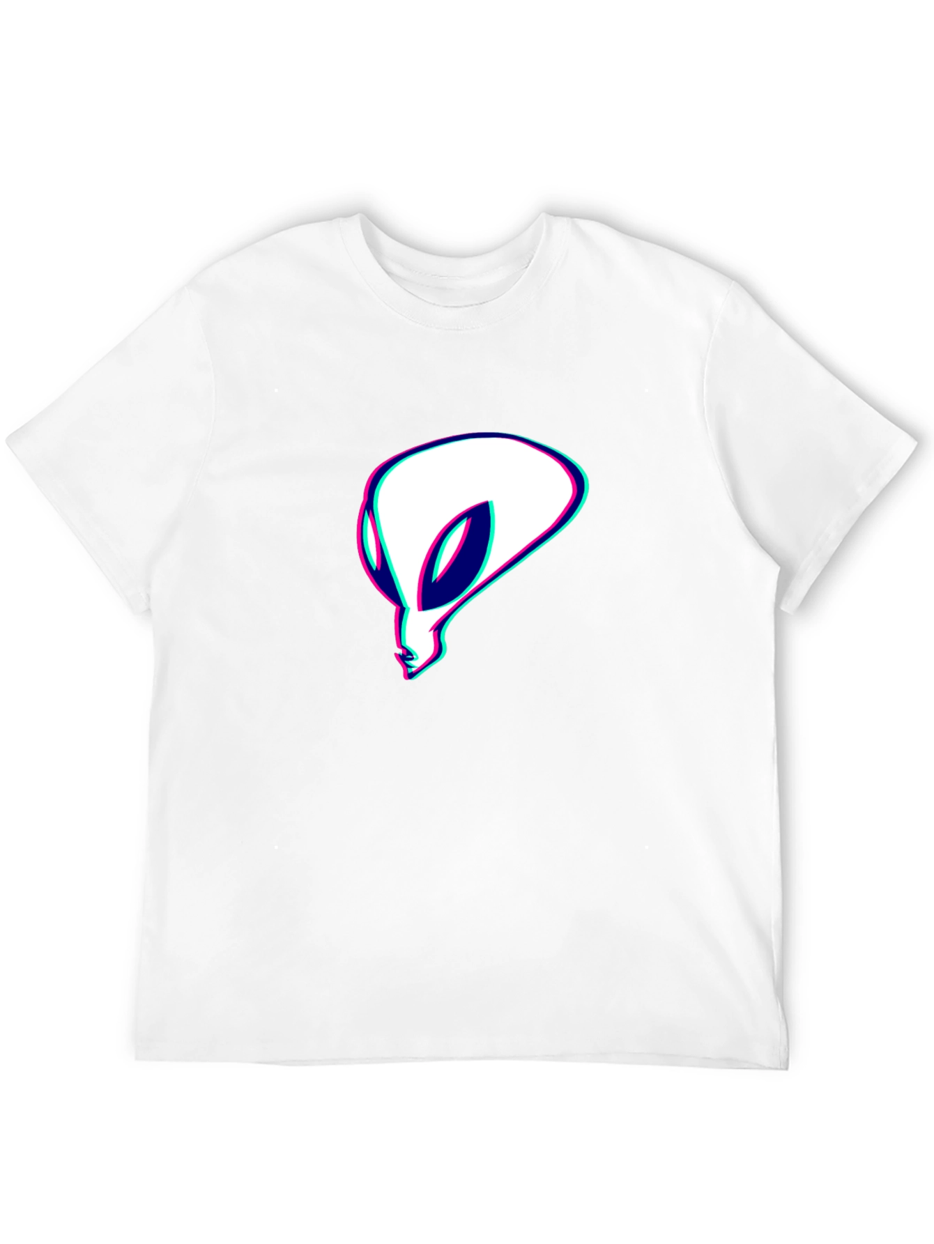 Alien Head Graphic Tee - Black Cotton T-Shirt