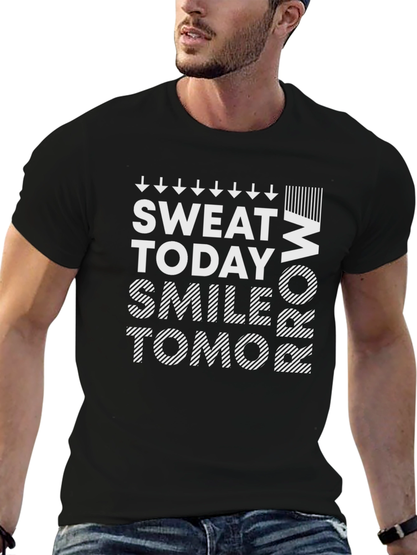 Sweat Today Smile Tomorrow Black Graphic Tee