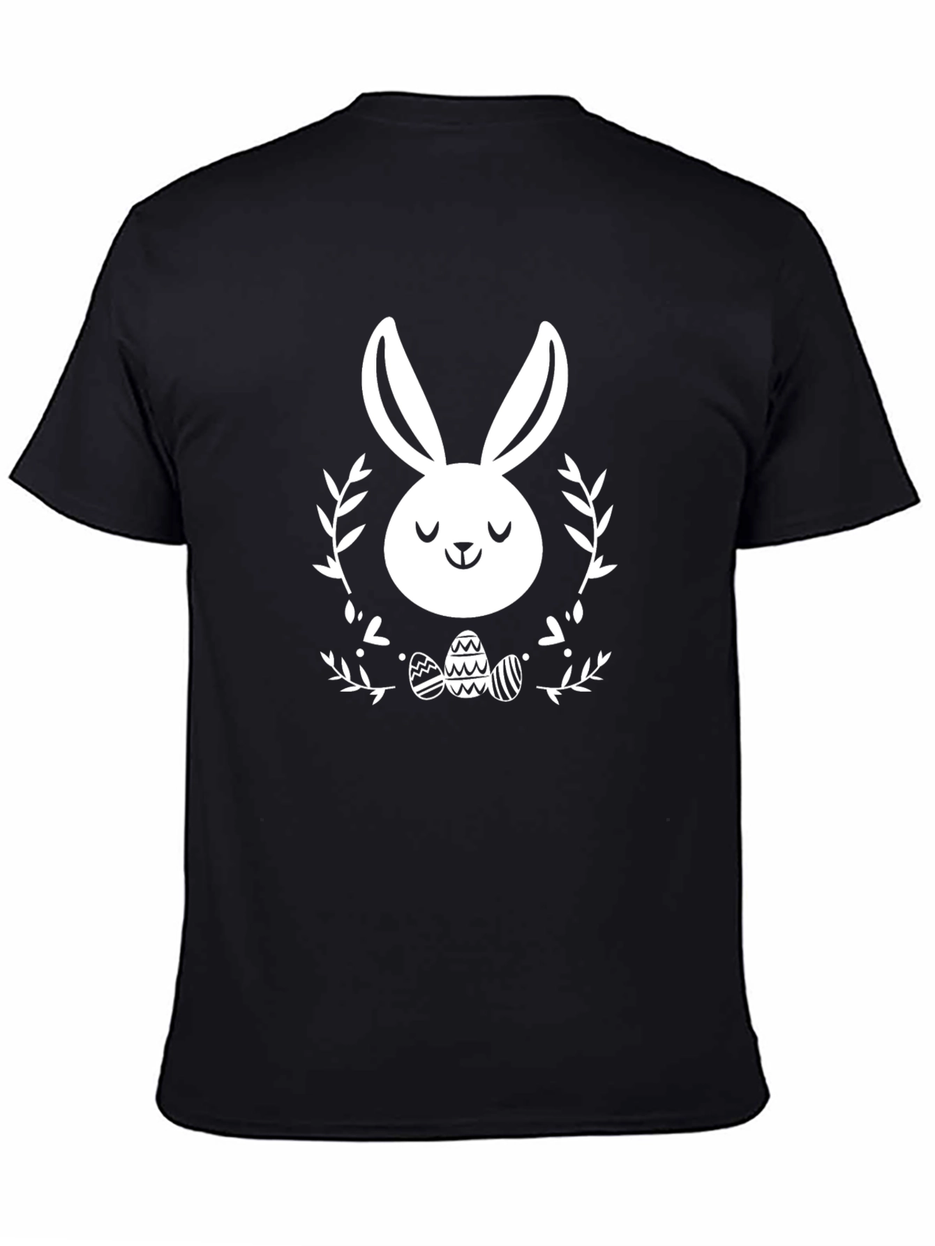 Easter Bunny Graphic Tee - Black Cotton Blend