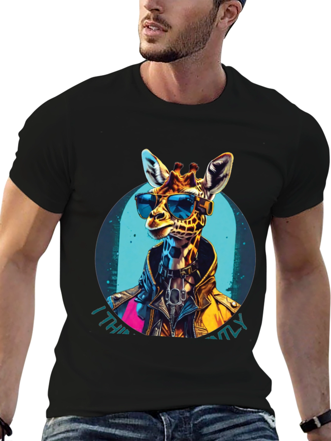 Cool Giraffe Graphic Tee - Unisex Black T-Shirt