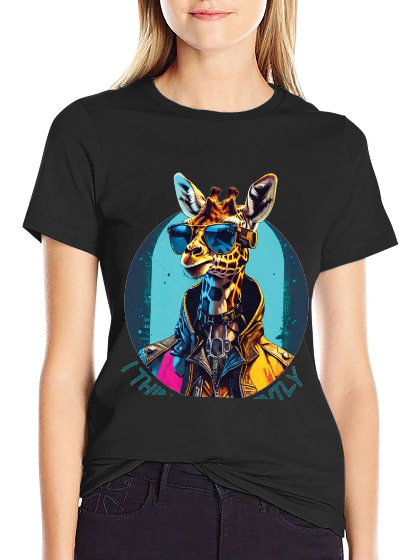Cool Giraffe Graphic Tee - Unisex Black T-Shirt