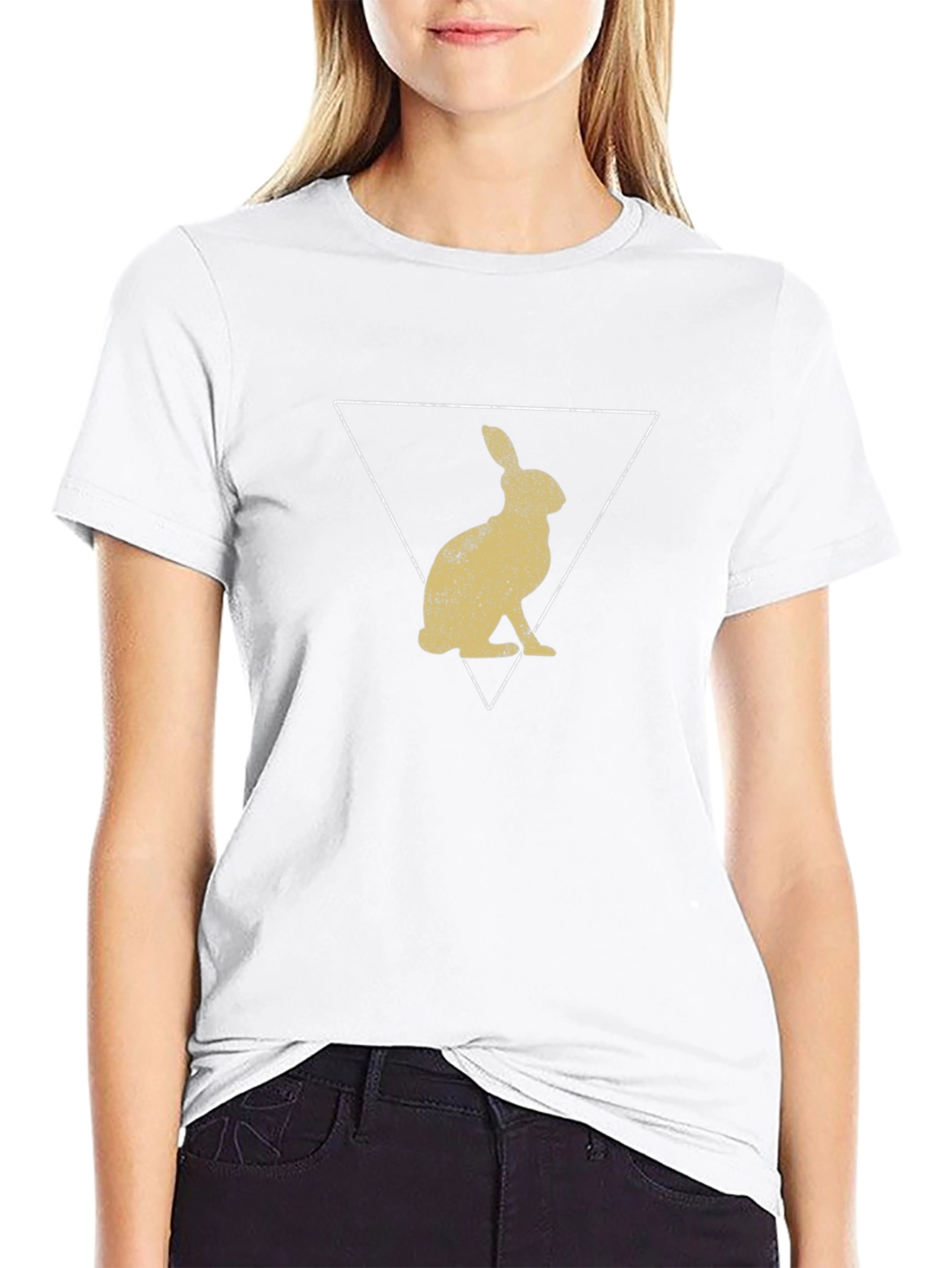 Rabbit Triangle Graphic Tee - Modern Design